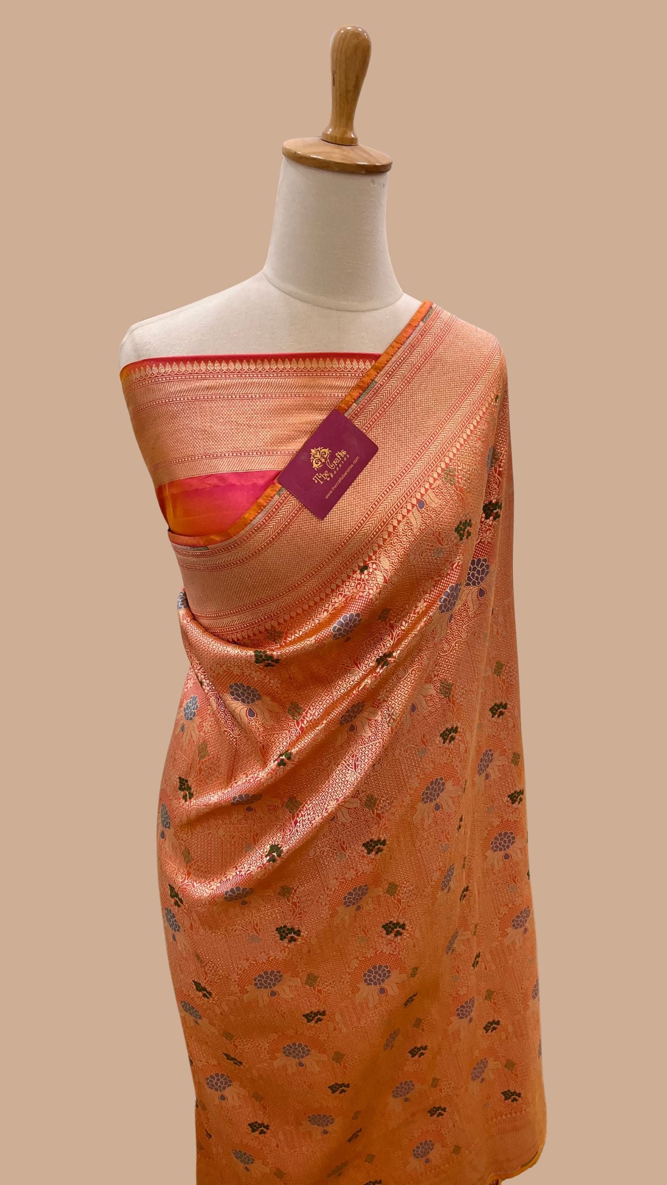 Pure Katan Silk Handloom Banarasi Saree - Tanchui Brocade Meena