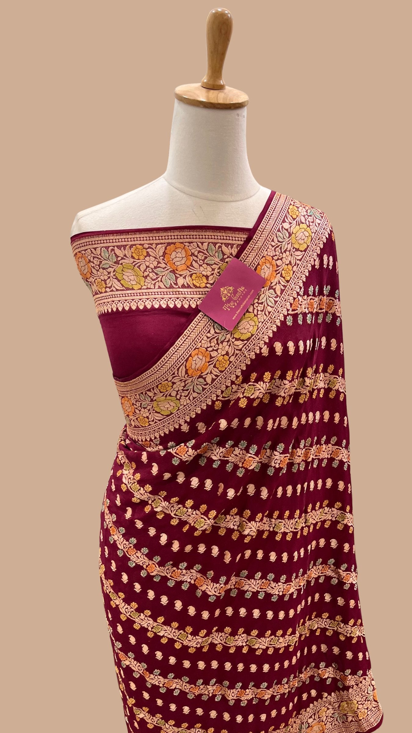 Pure Khaddi Chiffon Banarasi Saree