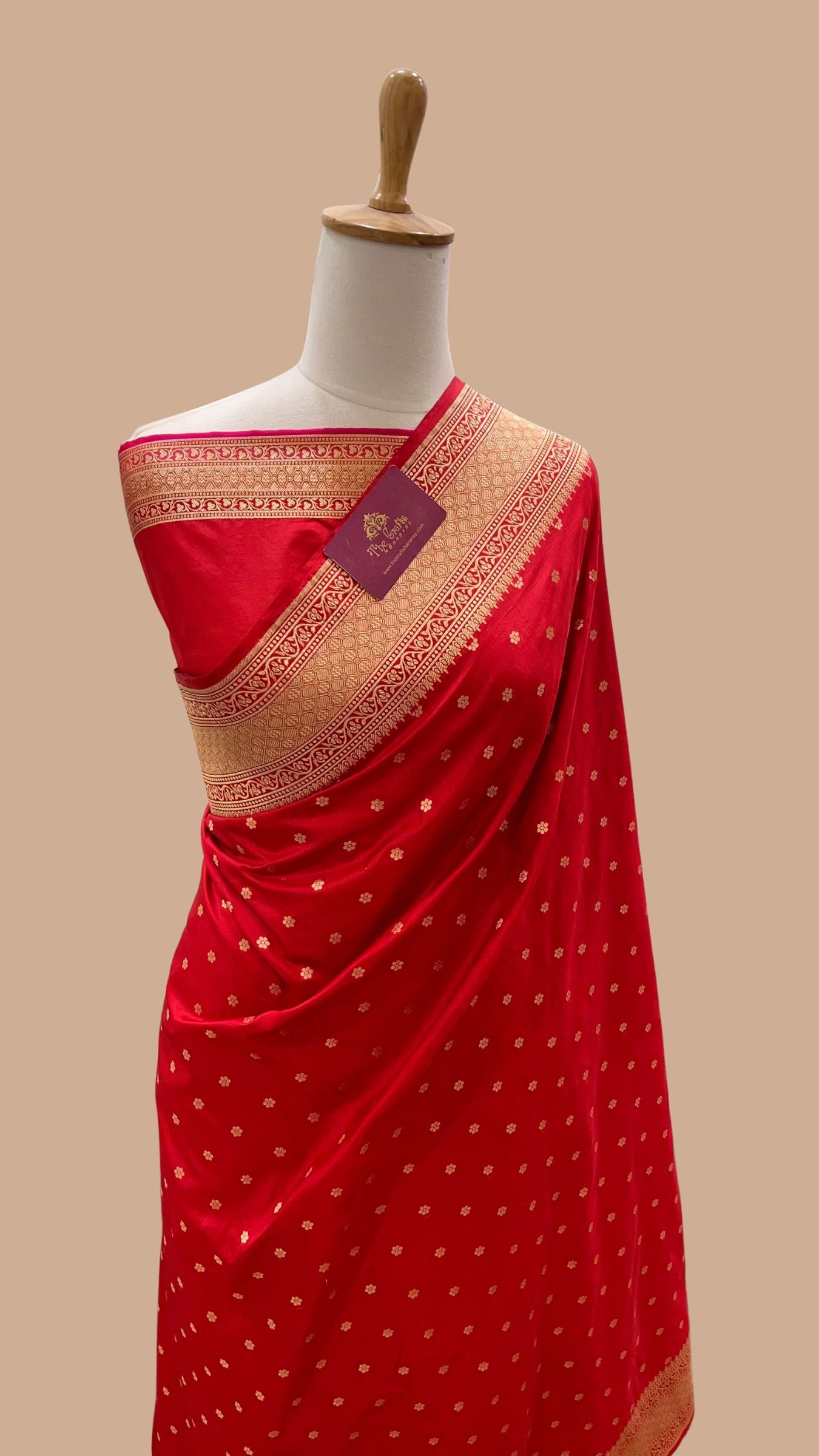 Pure Katan Silk Handloom Banarasi Saree - Chunri Buti