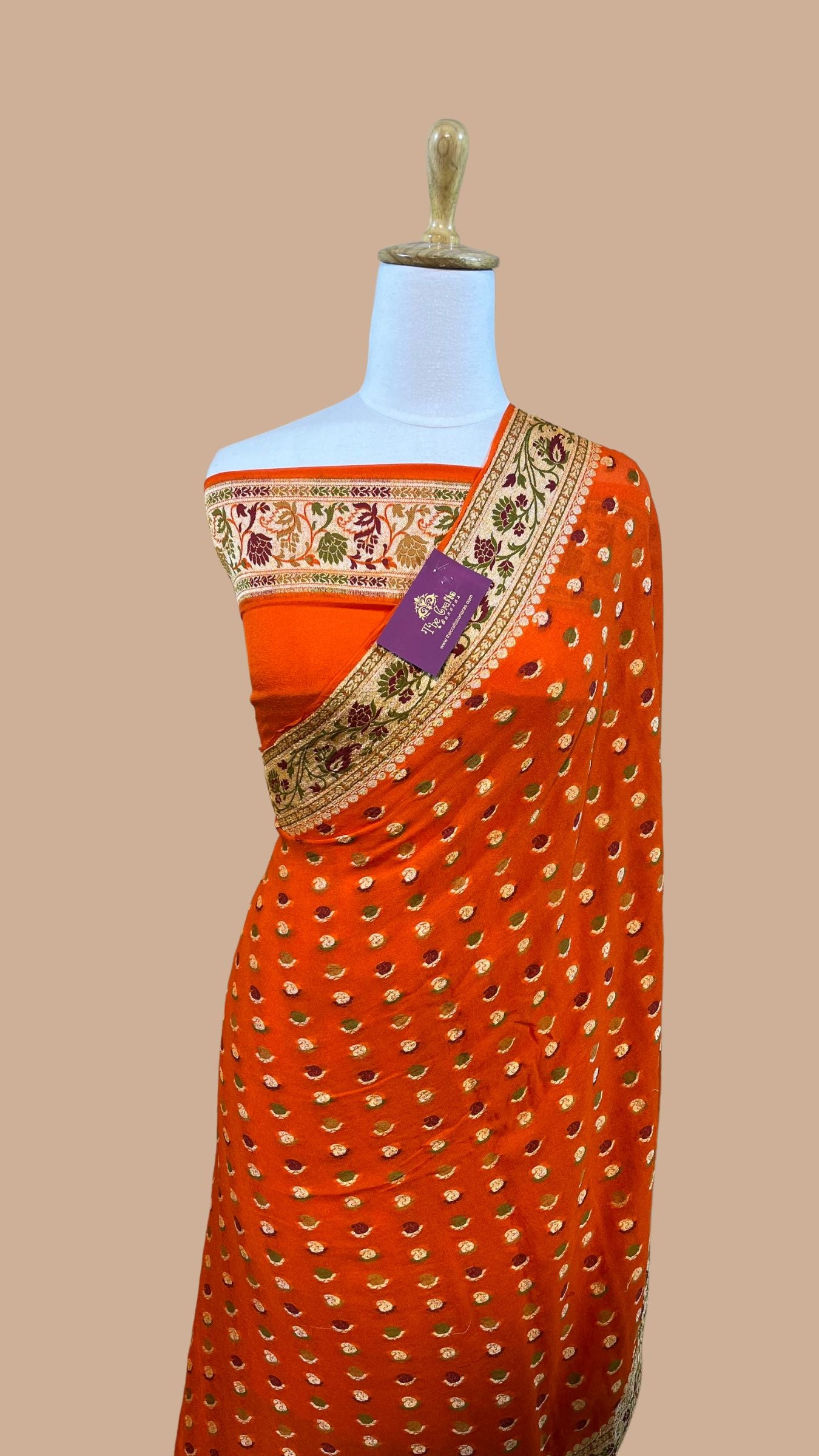 Pure Khaddi Chiffon Banarasi Saree