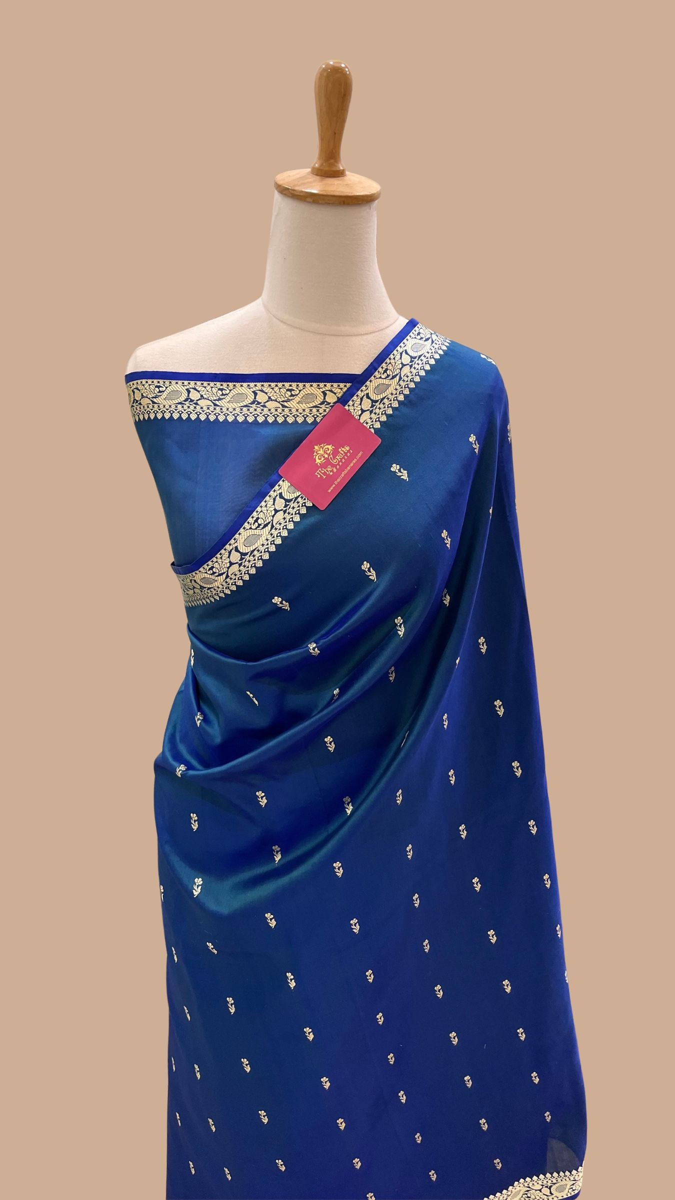 Pure Katan Silk Handloom Banarasi Saree - Resham Chunri Buti