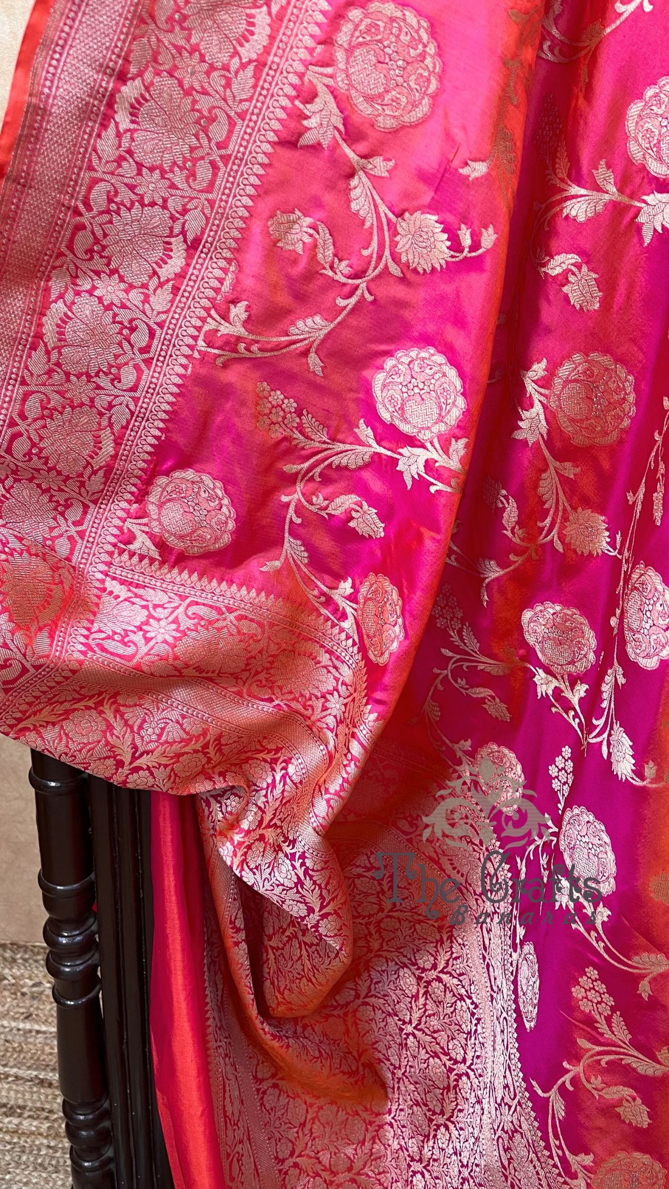Pure Katan Silk Handloom Banarasi Saree - Jaal work