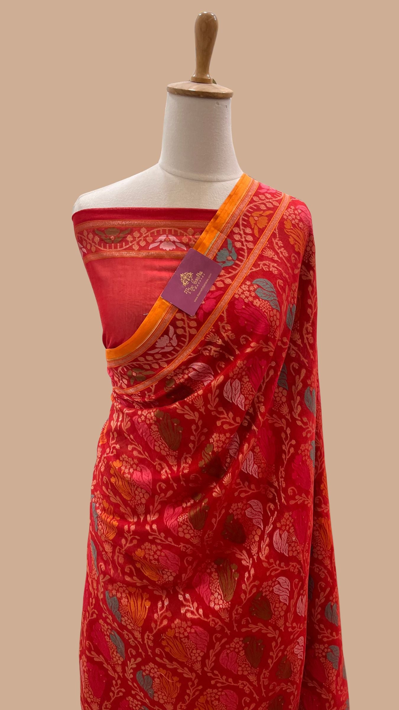 Pure Ektara Cotton Jamdani Banarasi Saree - Tilfi