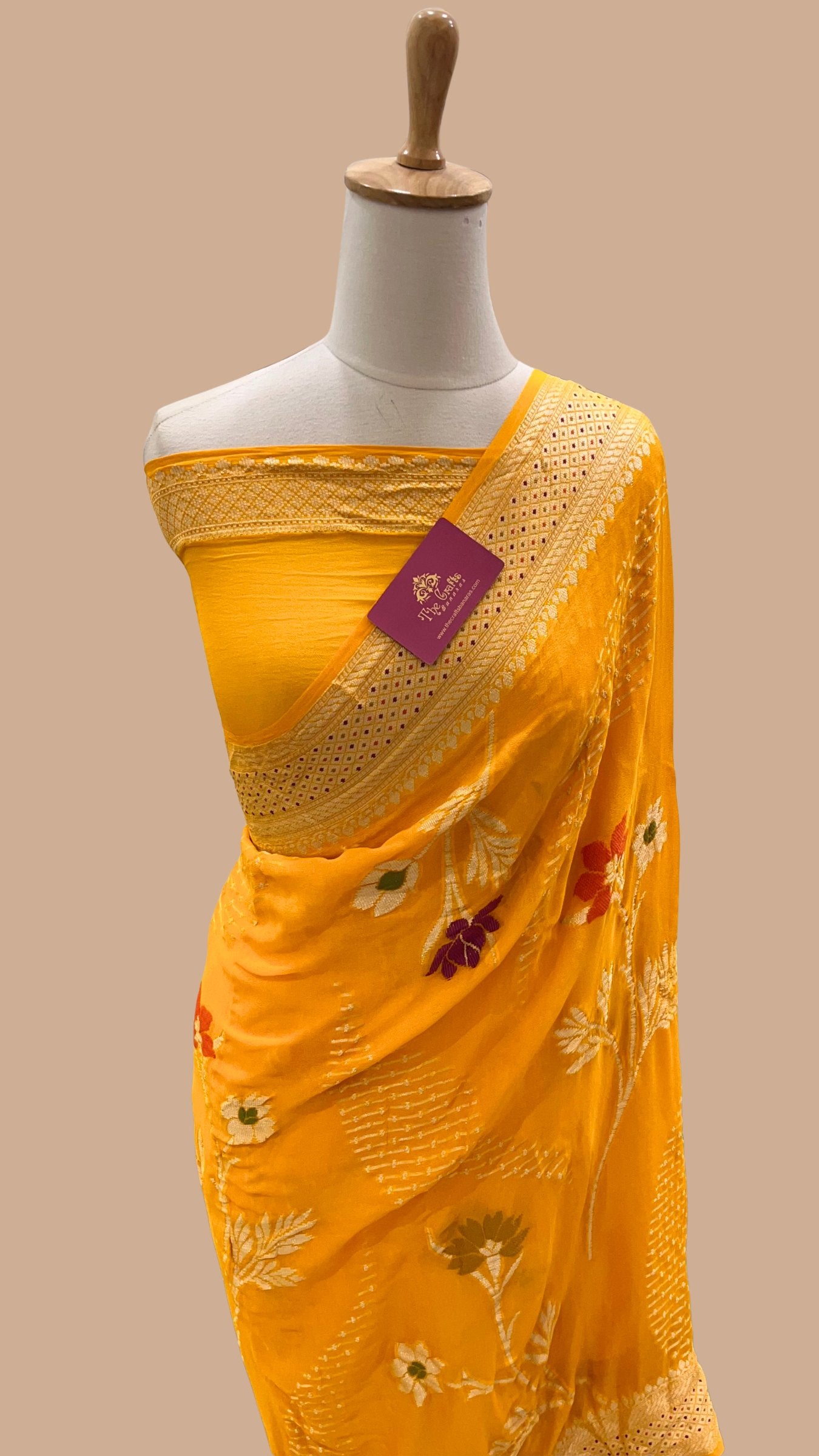 Pure Khaddi Chiffon Banarasi Saree