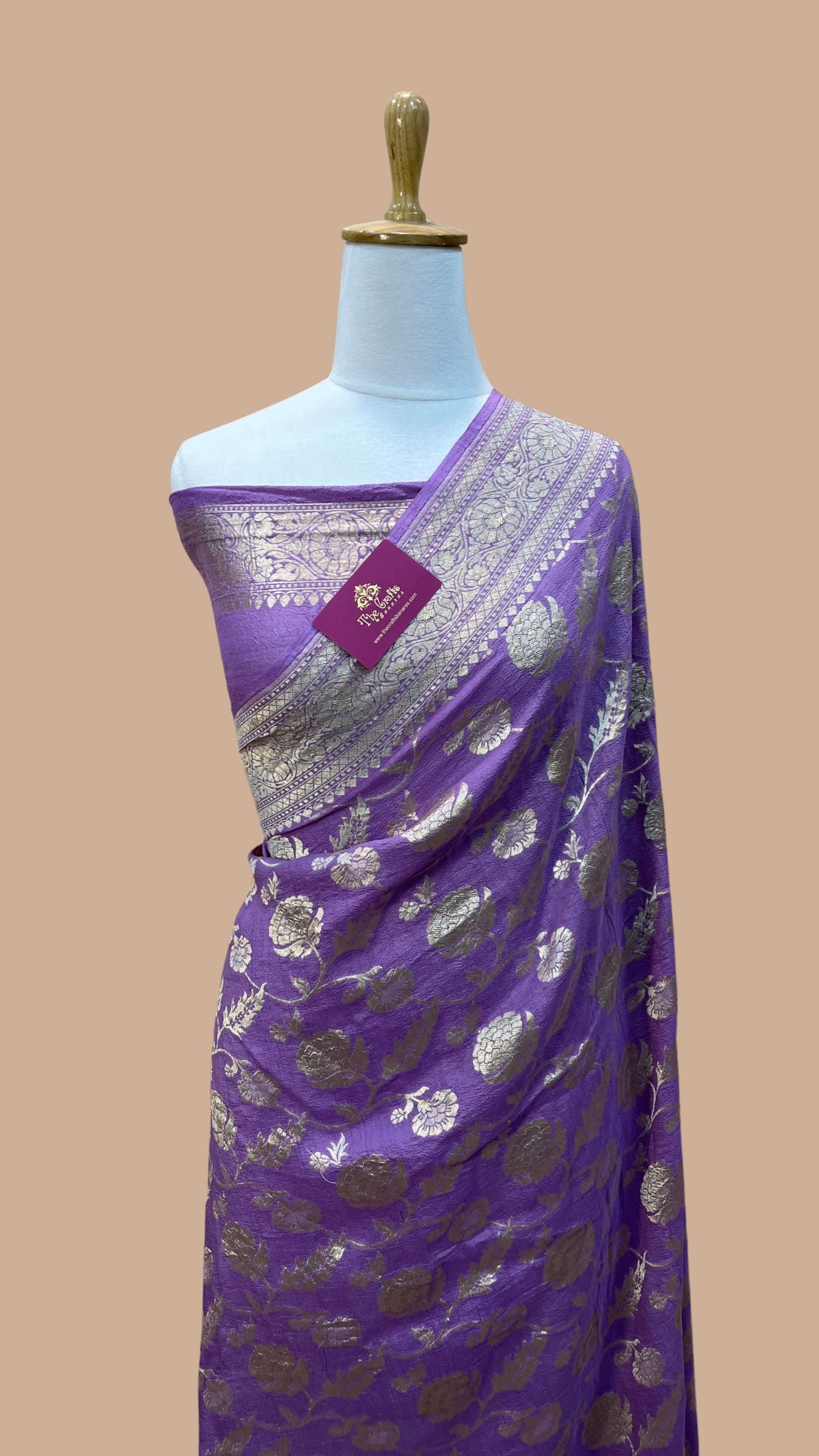 Tussar Georgette Handloom Banarasi Saree