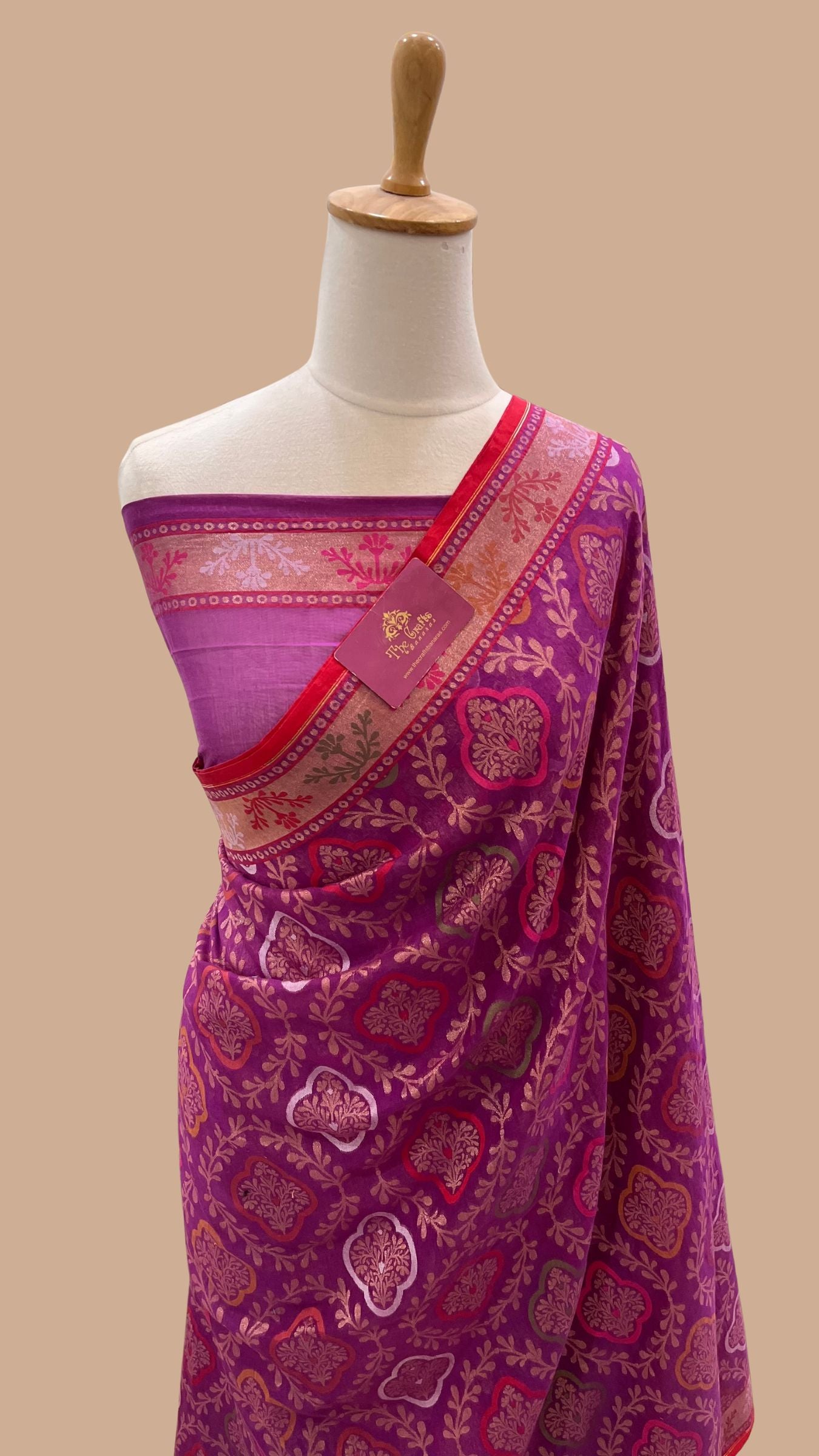 Pure Ektara Cotton Jamdani Banarasi Saree - Tilfi
