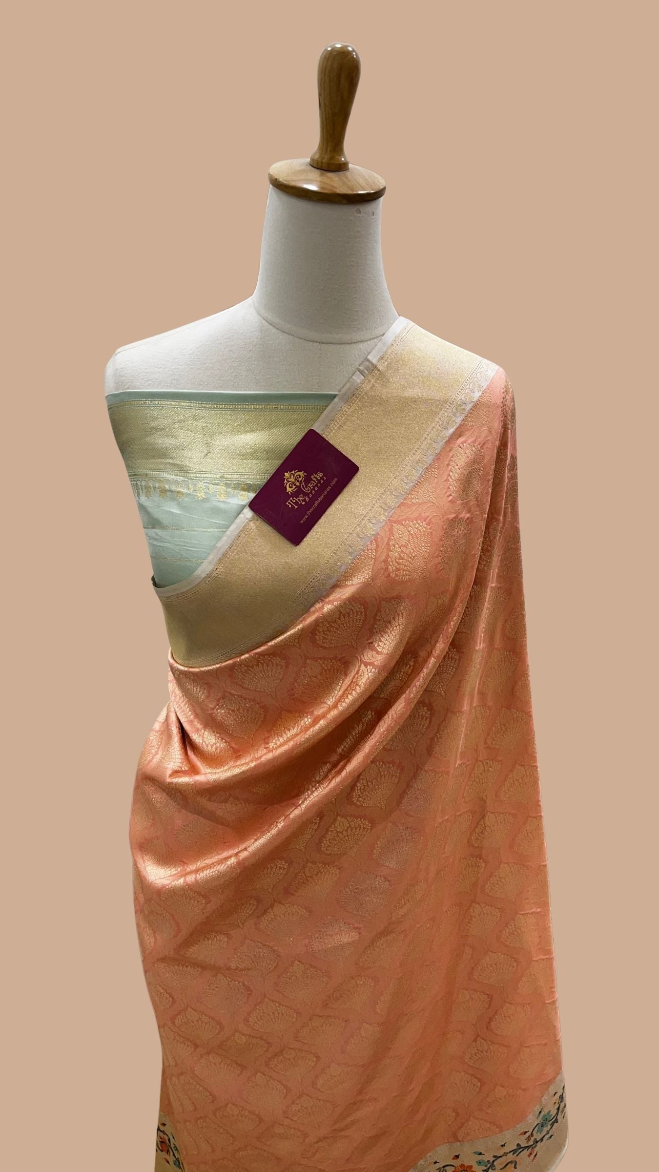 Pure Katan Silk Handloom Banarasi Saree - Tanchui Brocade Meena