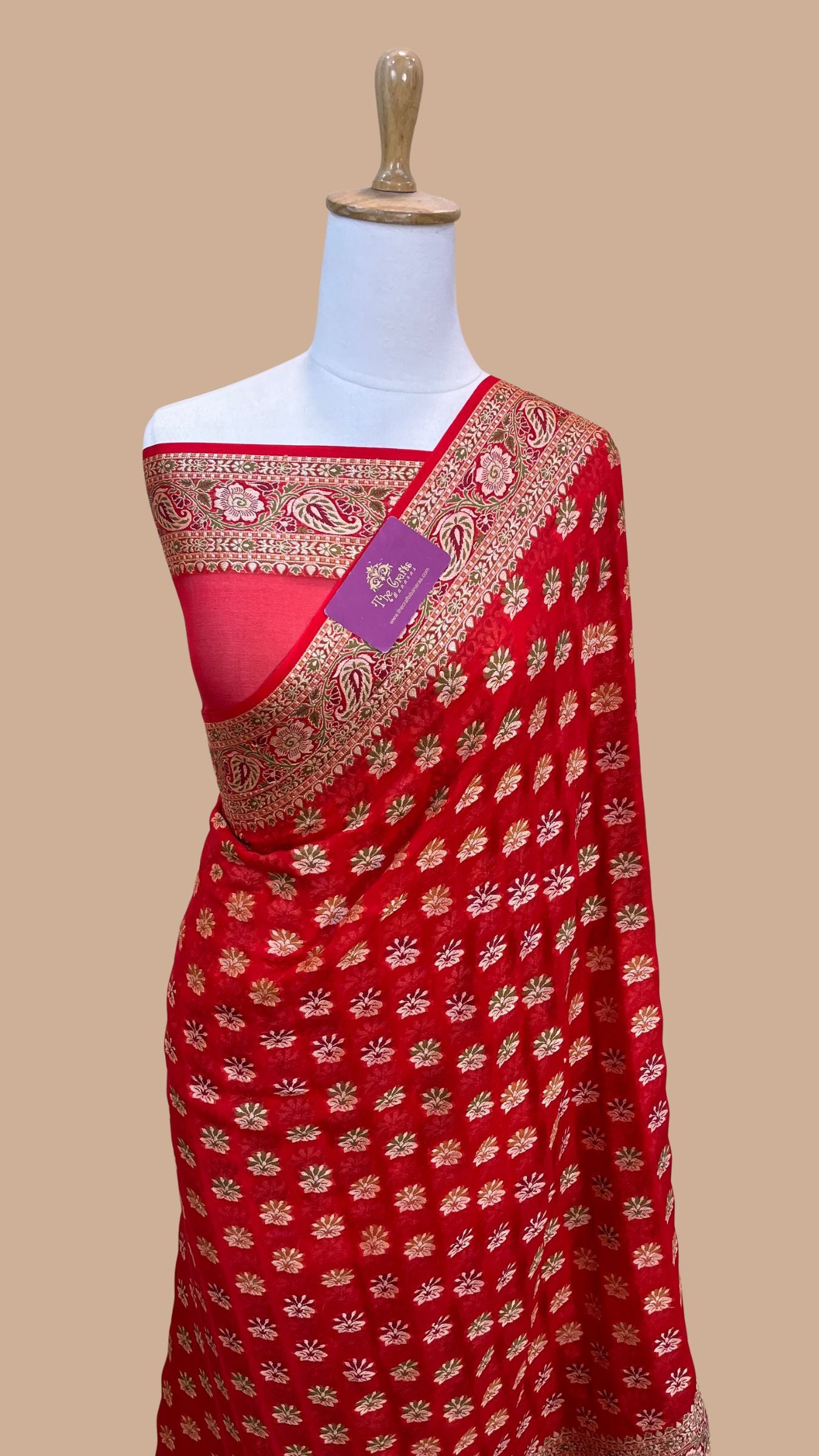 Pure Khaddi Chiffon Banarasi Saree