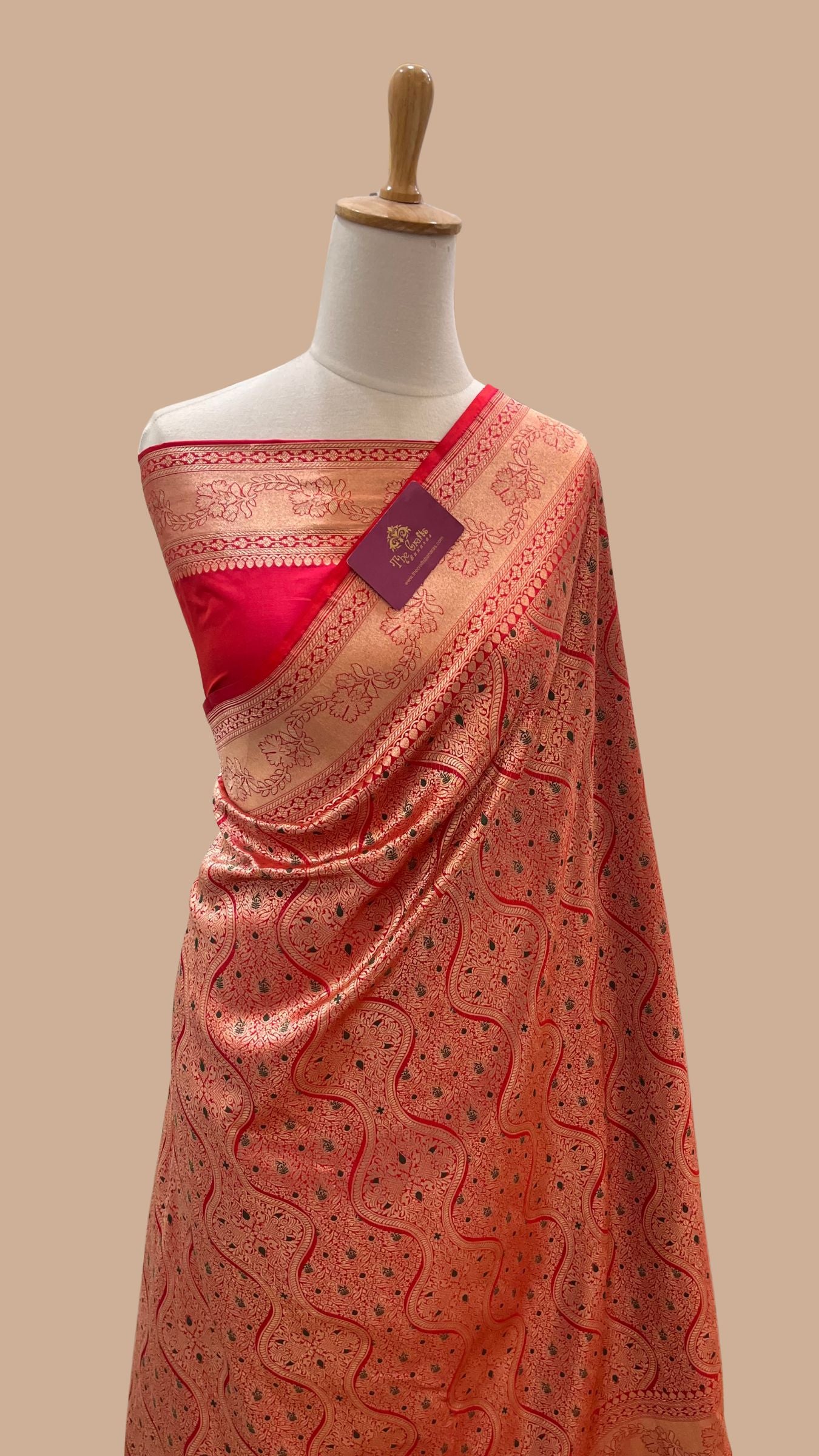 Pure Katan Silk Handloom Banarasi Saree - Tanchui Brocade Meena