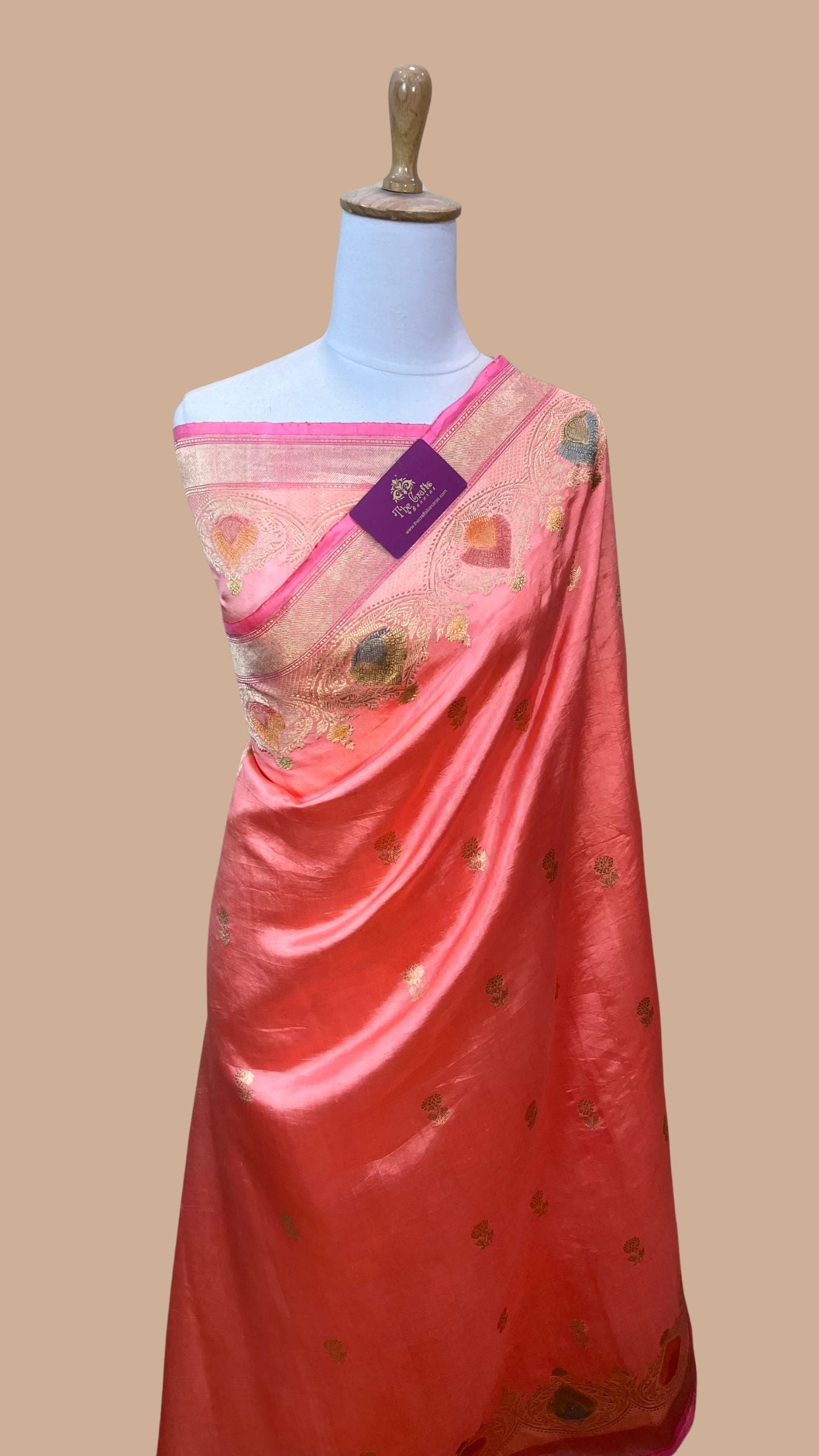 Pure  Mango Silk Handloom Banarasi Saree