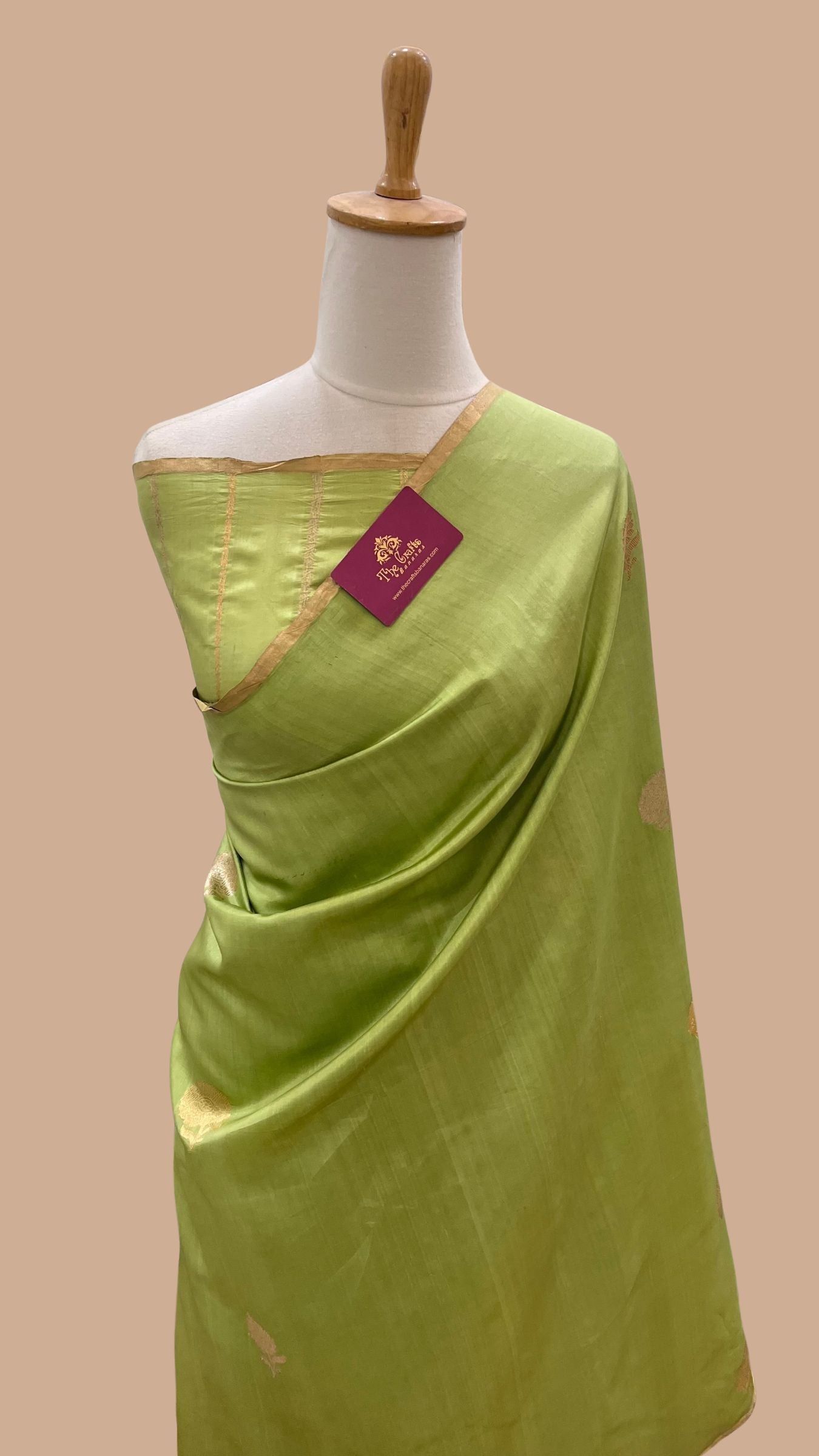 Pure  Mango Silk Handloom Banarasi Saree