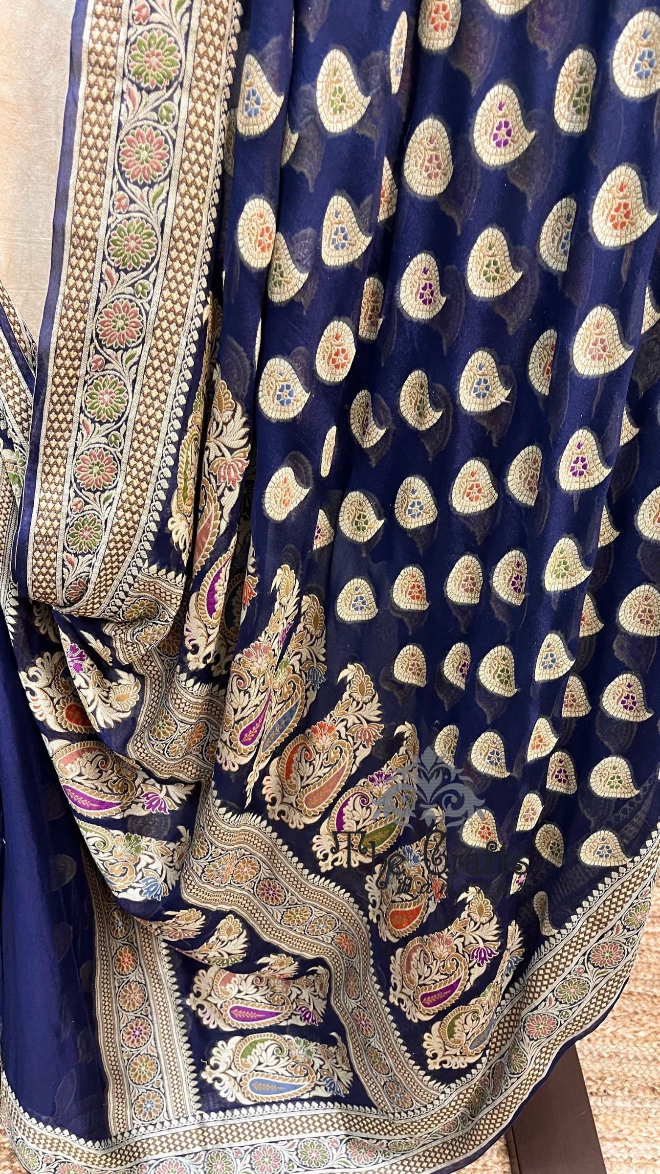 Pure Khaddi Chiffon Banarasi Saree