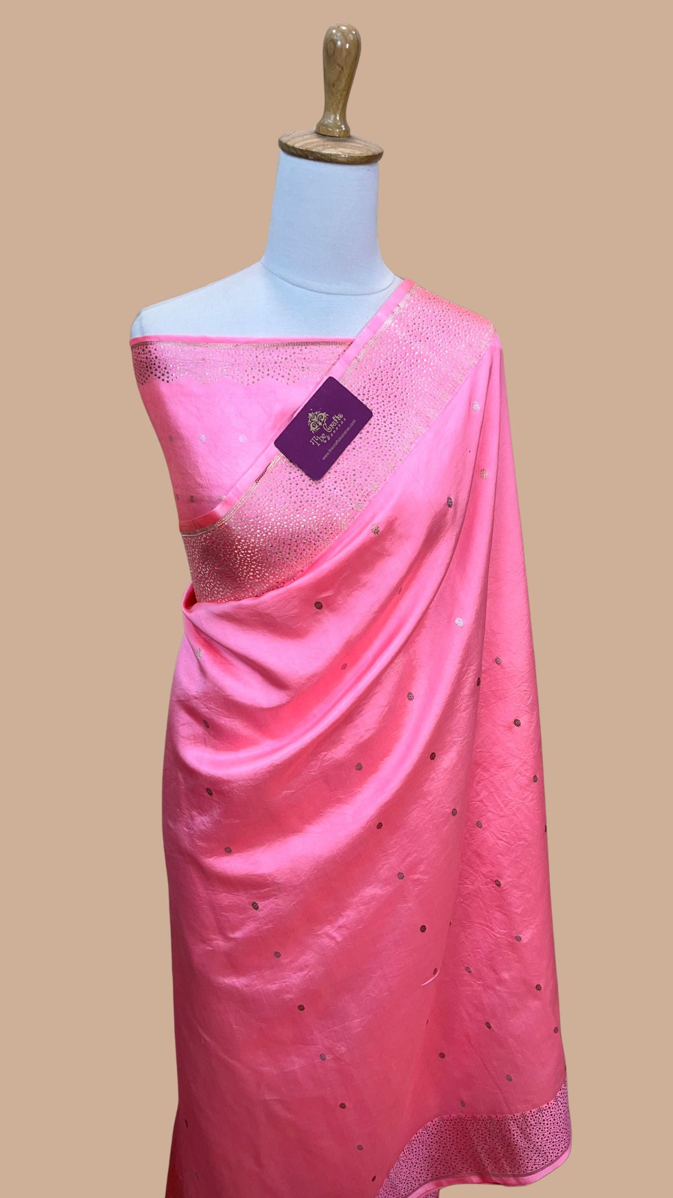 Pure Mango Silk Handloom Banarasi Saree - With Sona Roopa Motifs