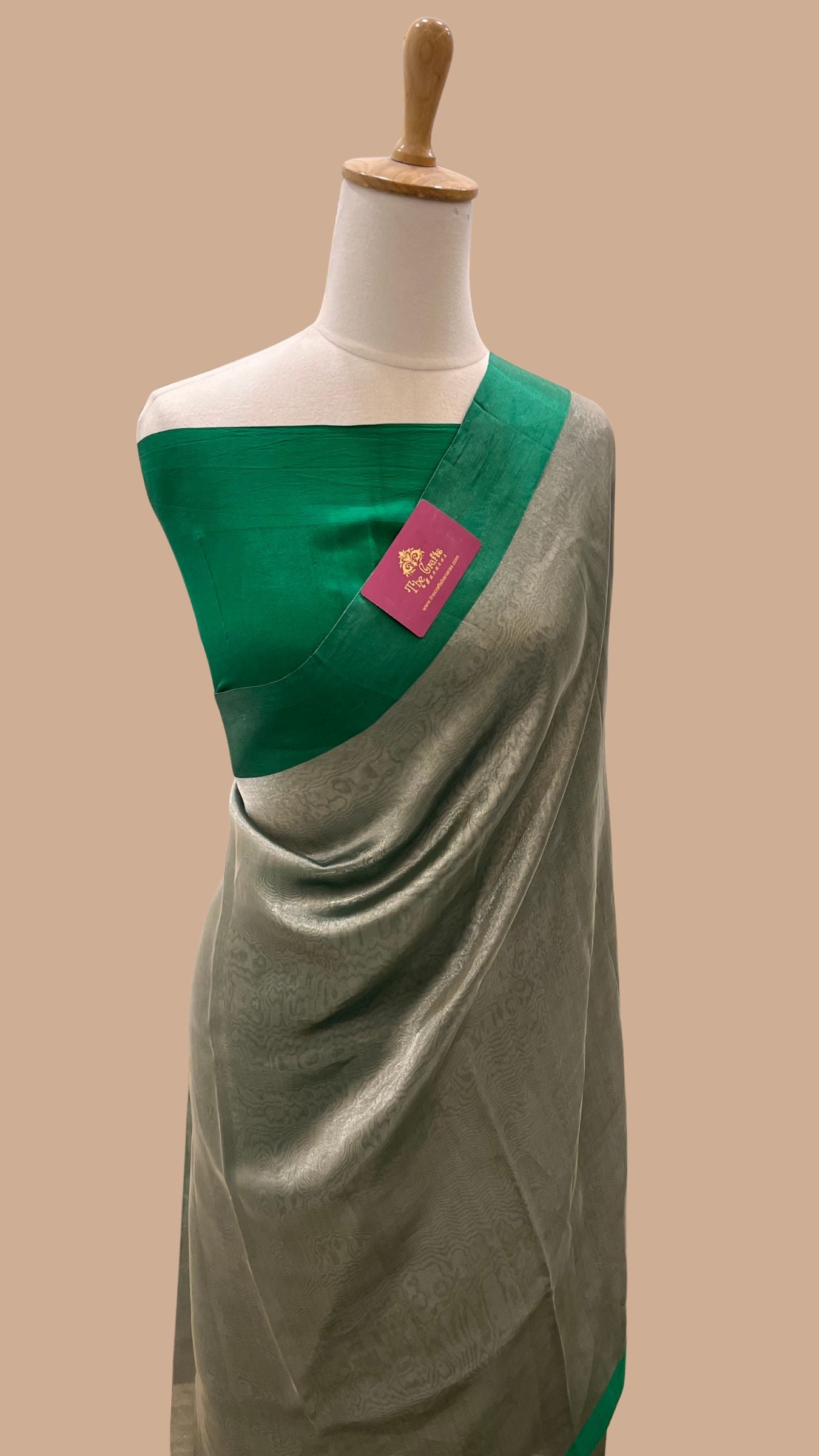 Pure Tissue Silk Handloom Banarasi Saree - with Satin Border