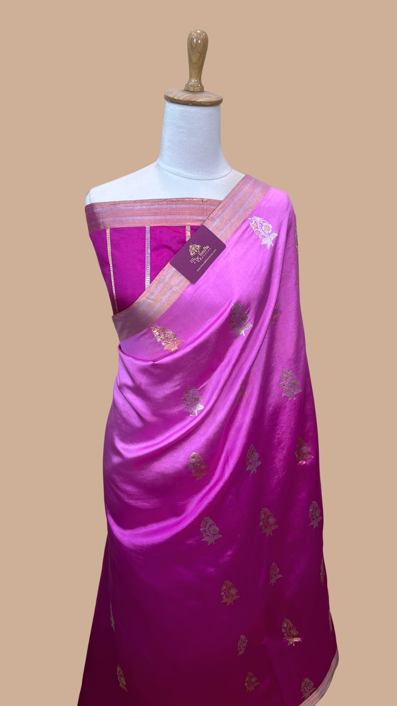 Pure  Mango Silk Handloom Banarasi Saree