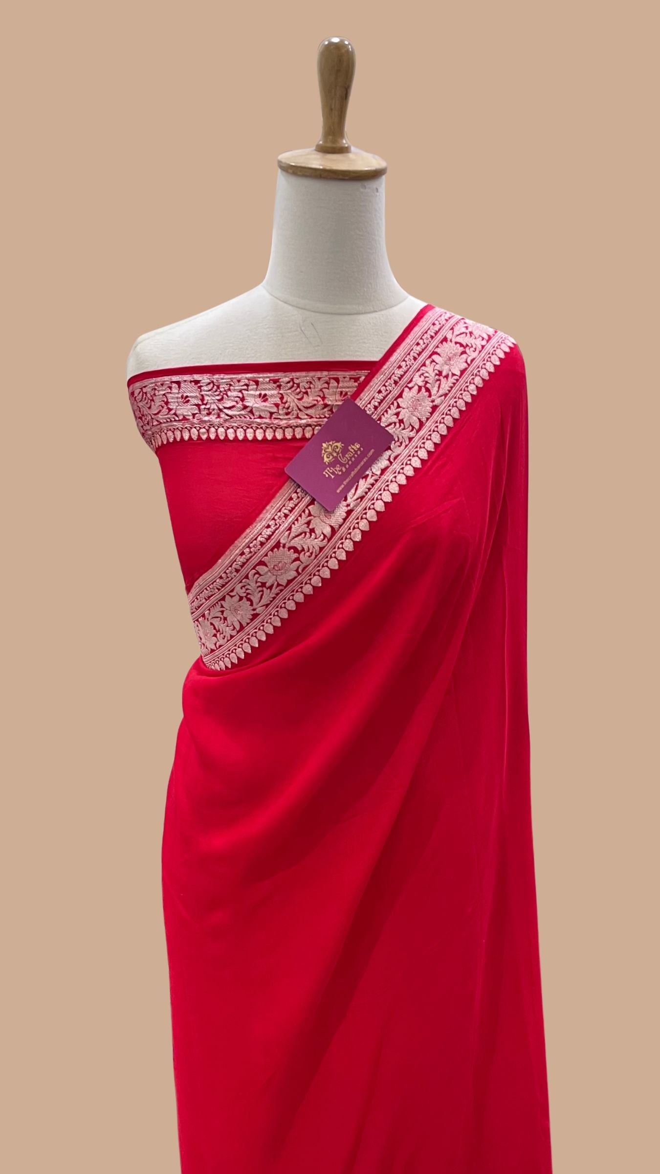 Khaddi Georgette Handloom Banarasi Saree