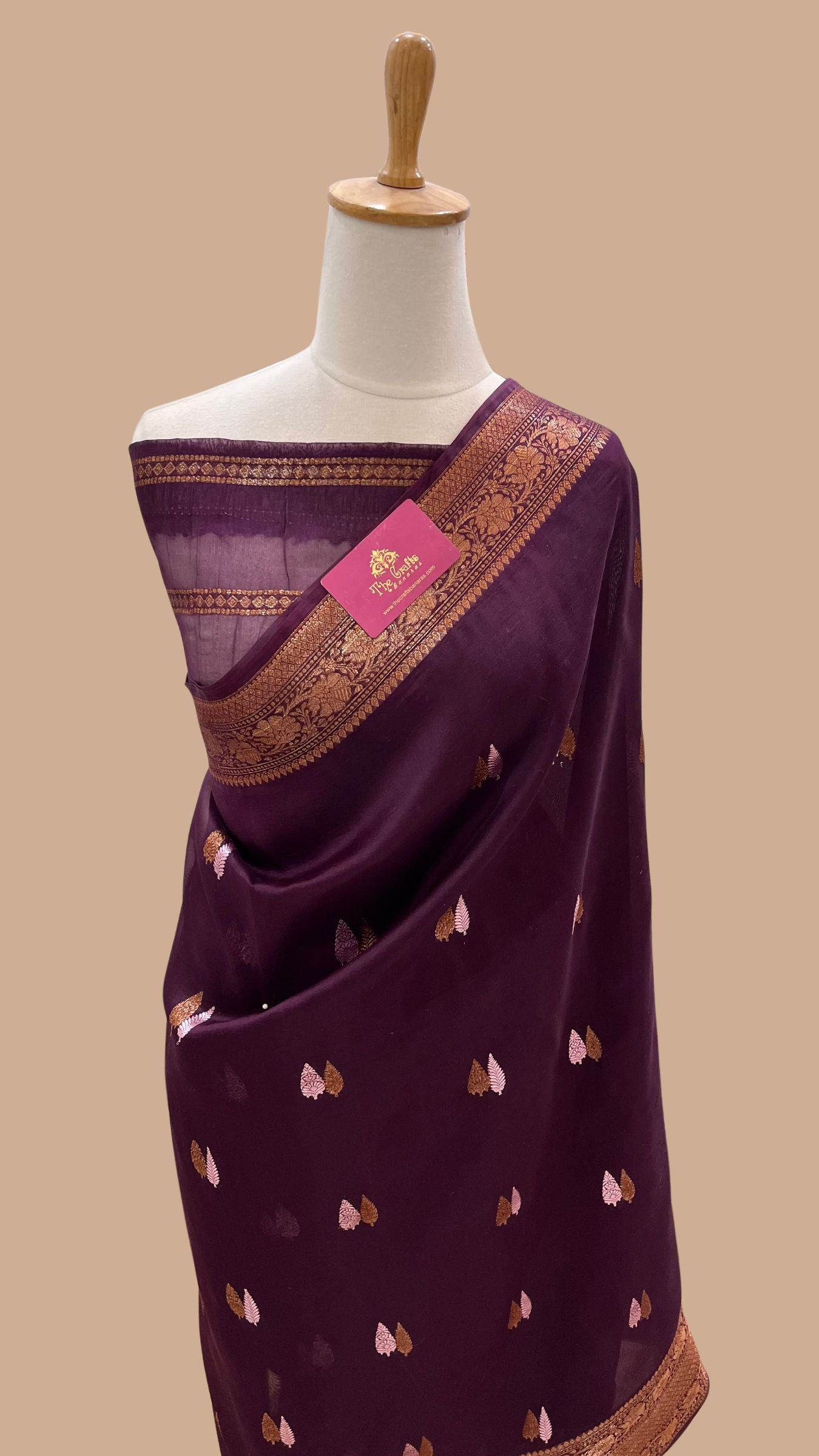 Pure Kora Silk Handloom Banarasi Saree - with sona rupa kadhua motifs