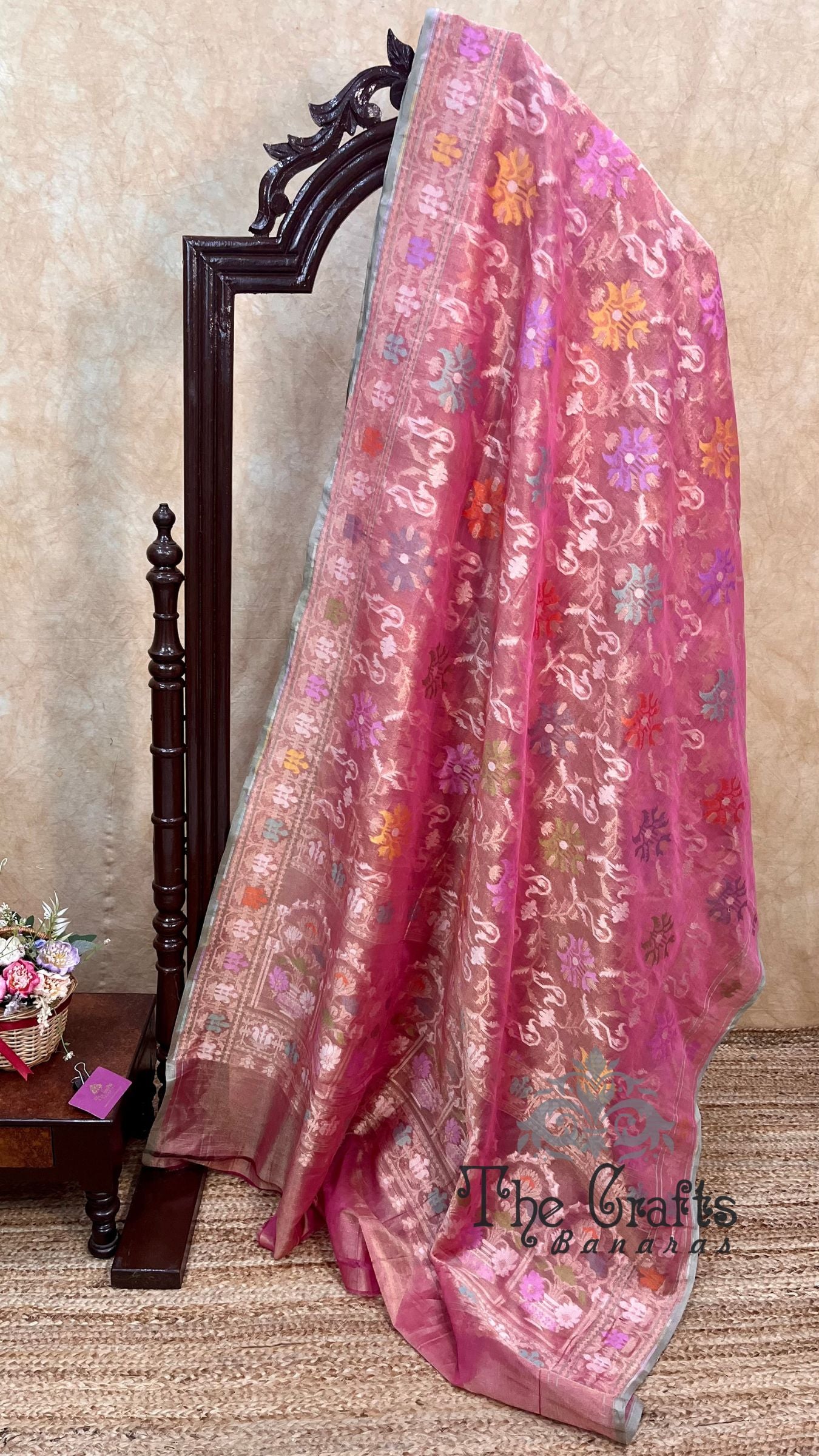 Pure Ektara Cotton Tissue Jamdani Banarasi Saree - Tilfi