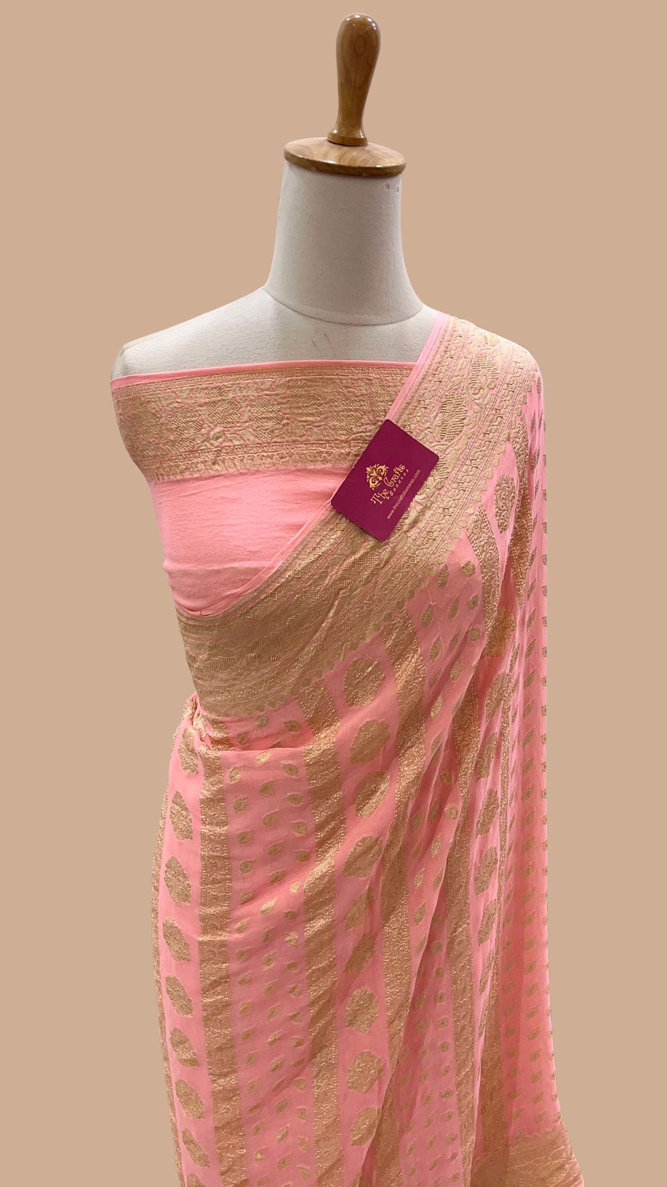Khaddi Georgette Handloom Banarasi Saree