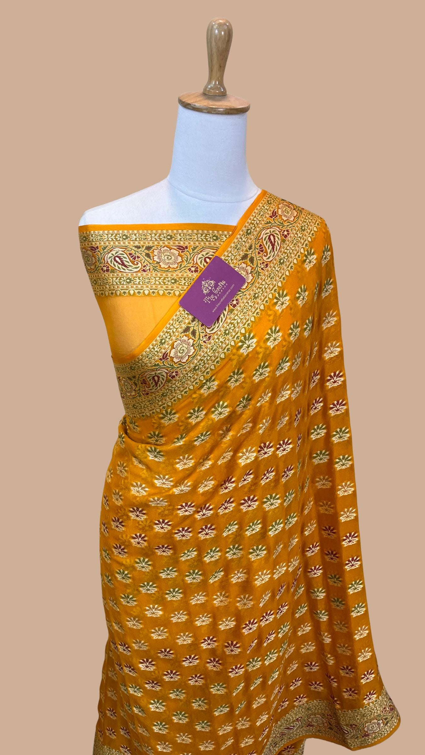 Pure Khaddi Chiffon Banarasi Saree