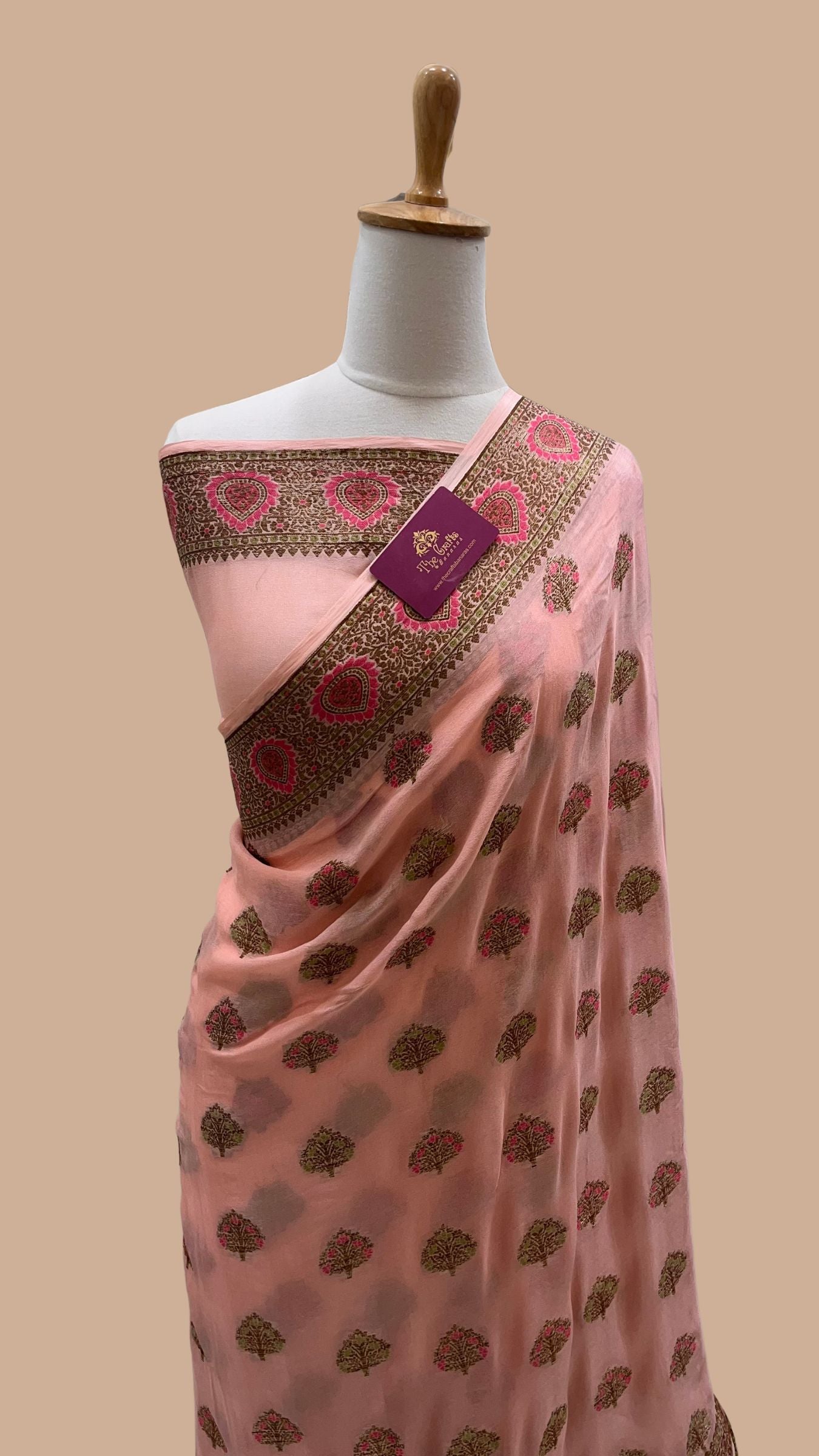 Pure Khaddi Chiffon Banarasi Saree