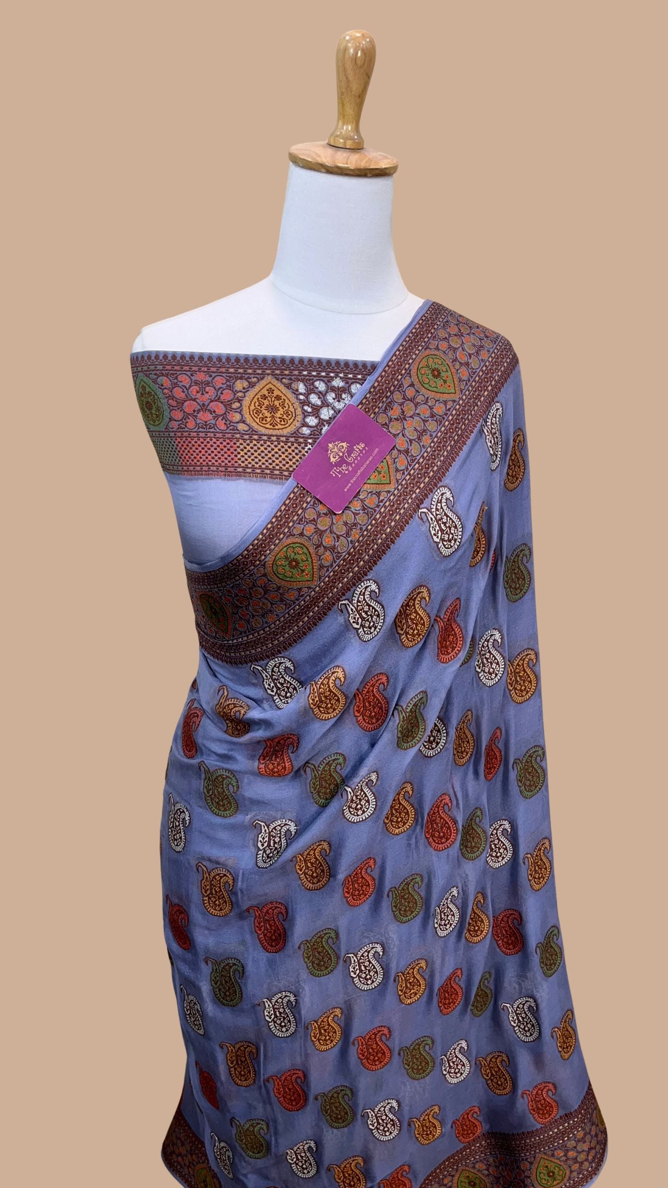 Pure Khaddi Chiffon Banarasi Saree