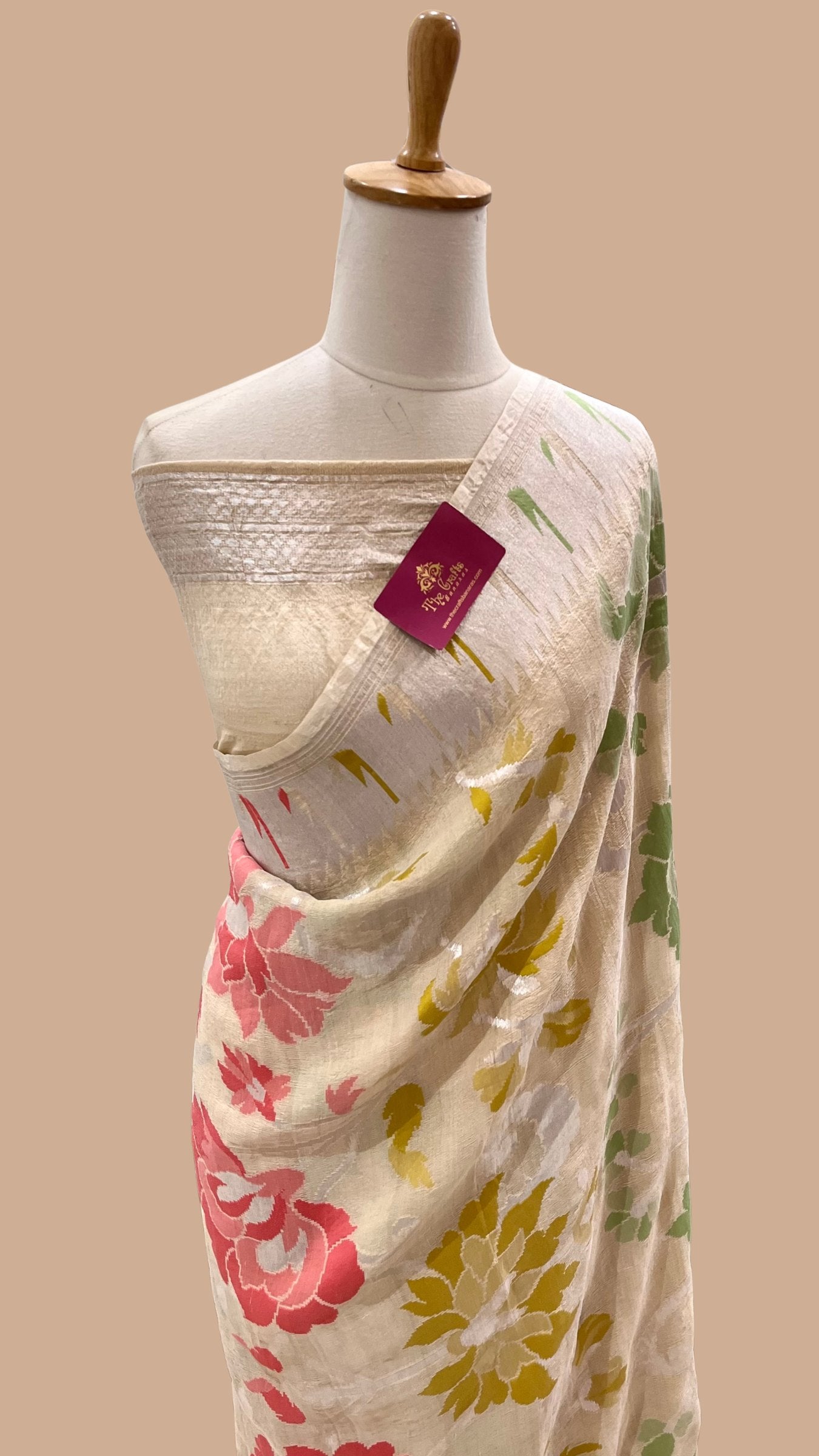 Tussar Georgette Handloom Banarasi Saree - Meenakari
