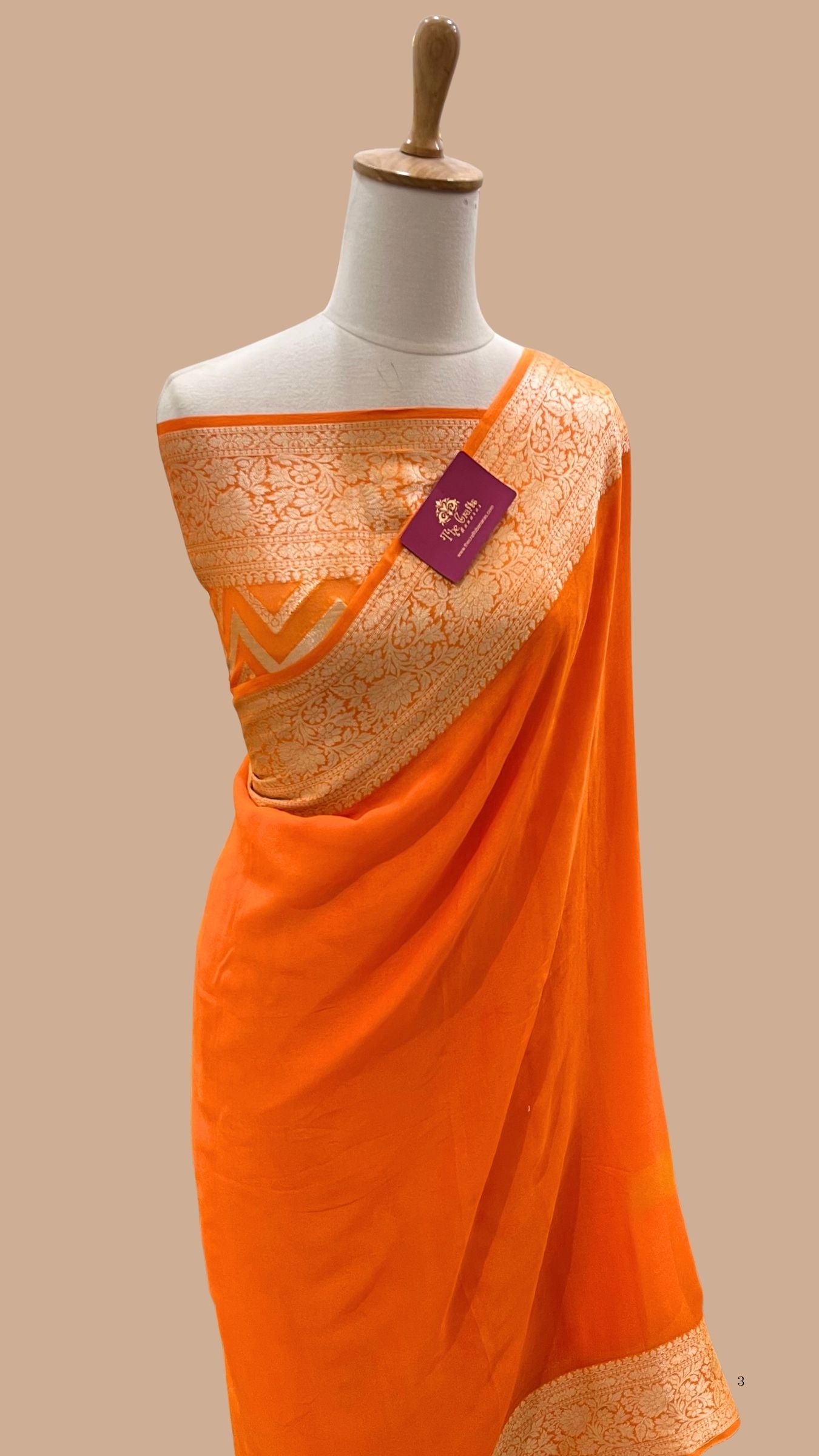 Pure Khaddi Chiffon Banarasi Saree