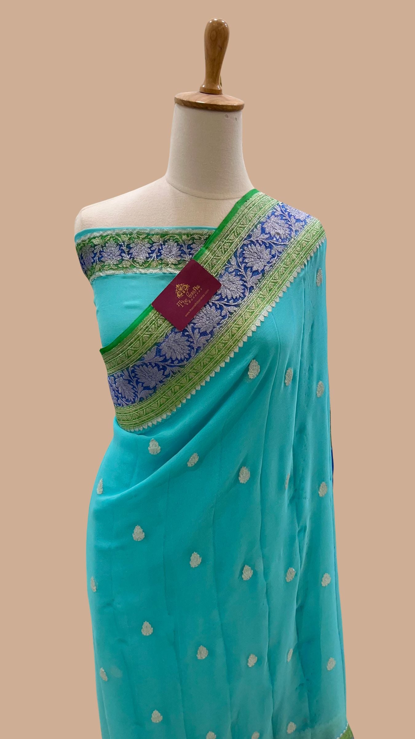 Pure Georgette Handloom Banarasi Saree