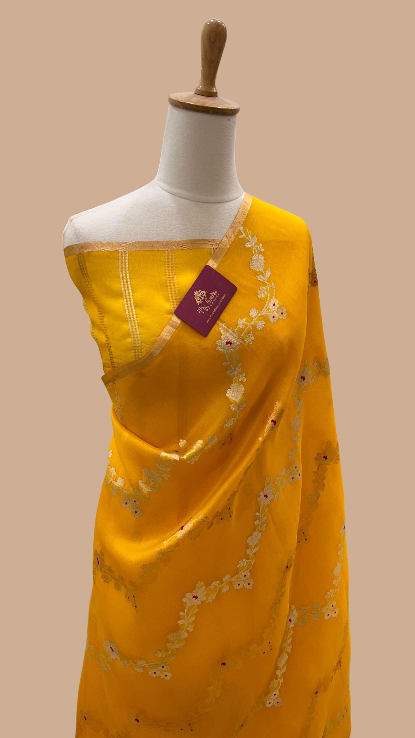 Pure Kora Silk Handloom Banarasi Saree - Kadhua Stripes