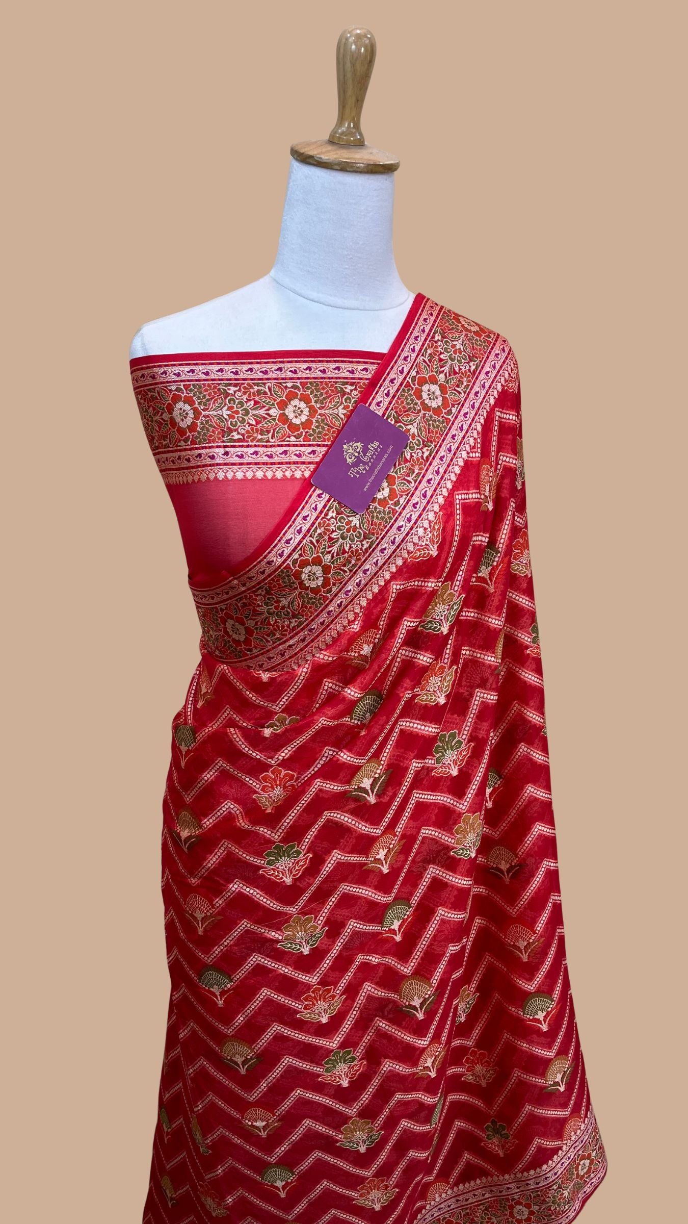 Pure Khaddi Chiffon Banarasi Saree