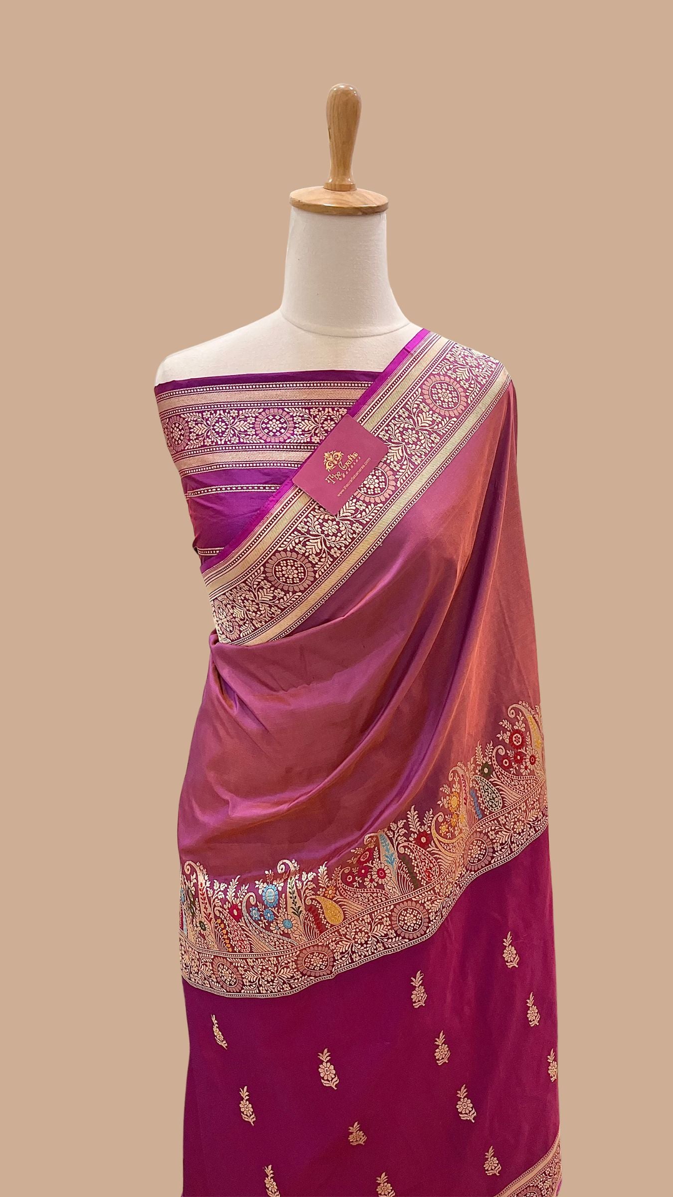 Pure Katan Silk Handloom Banarasi Saree - with Kadhua Meenakari Work