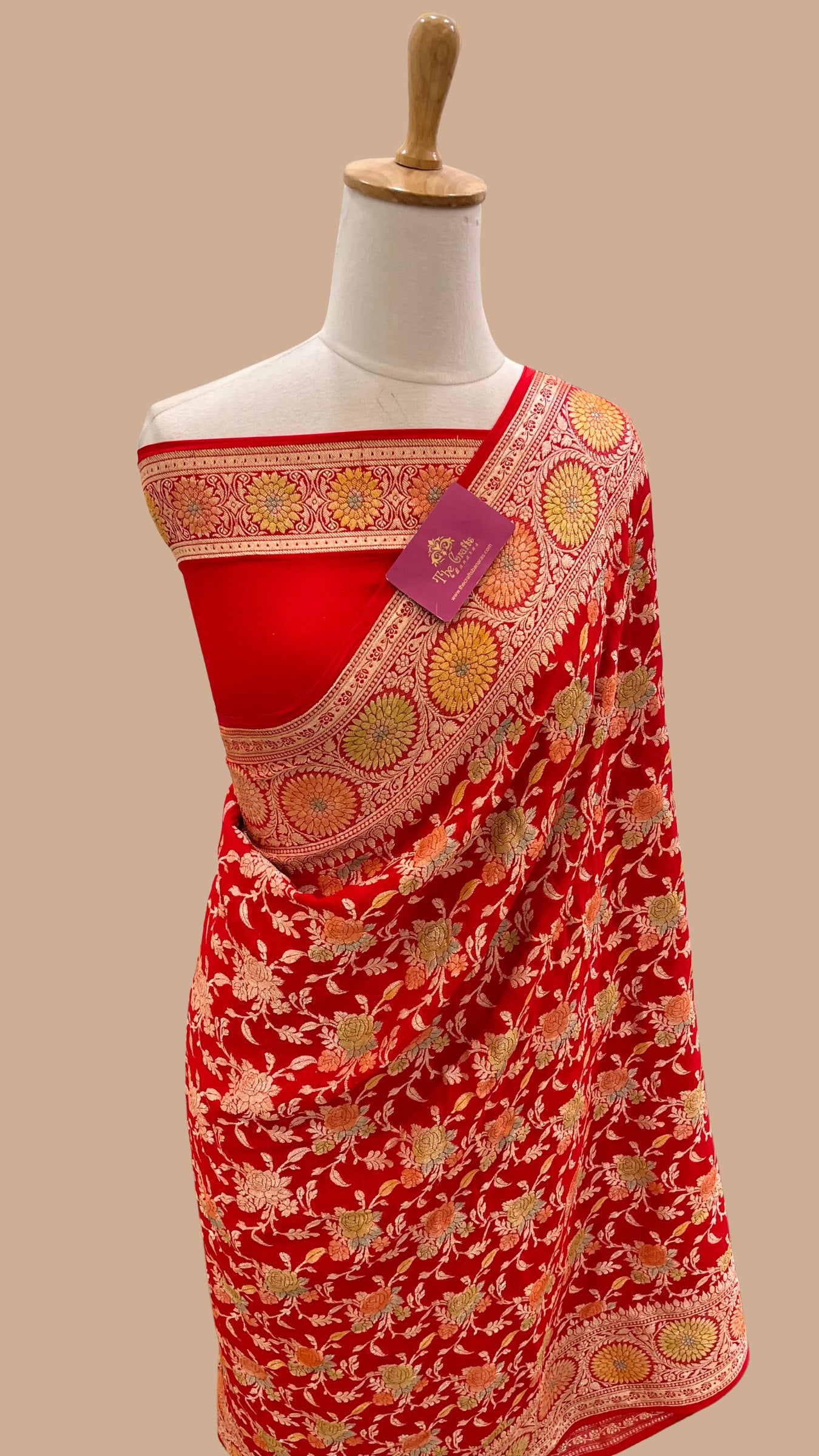 Pure Khaddi Chiffon Banarasi Saree