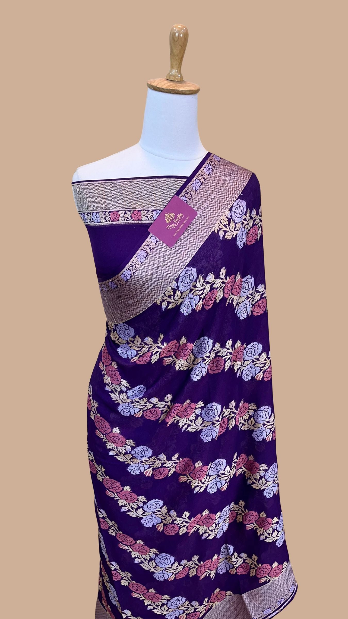 Pure Khaddi Chiffon Banarasi Saree