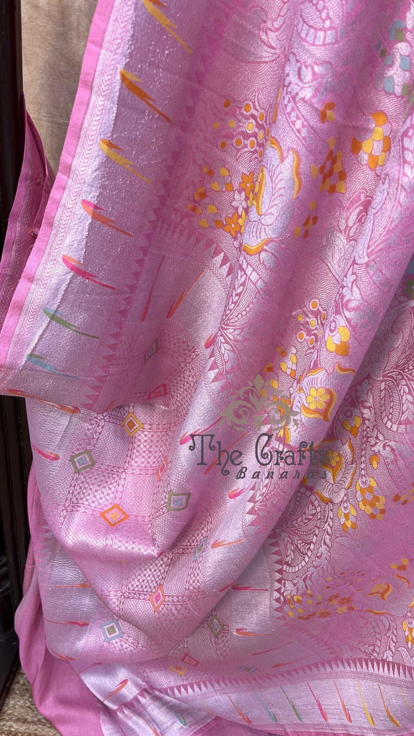 Pure Tussar Georgette Handloom Banarasi Saree - Brocade