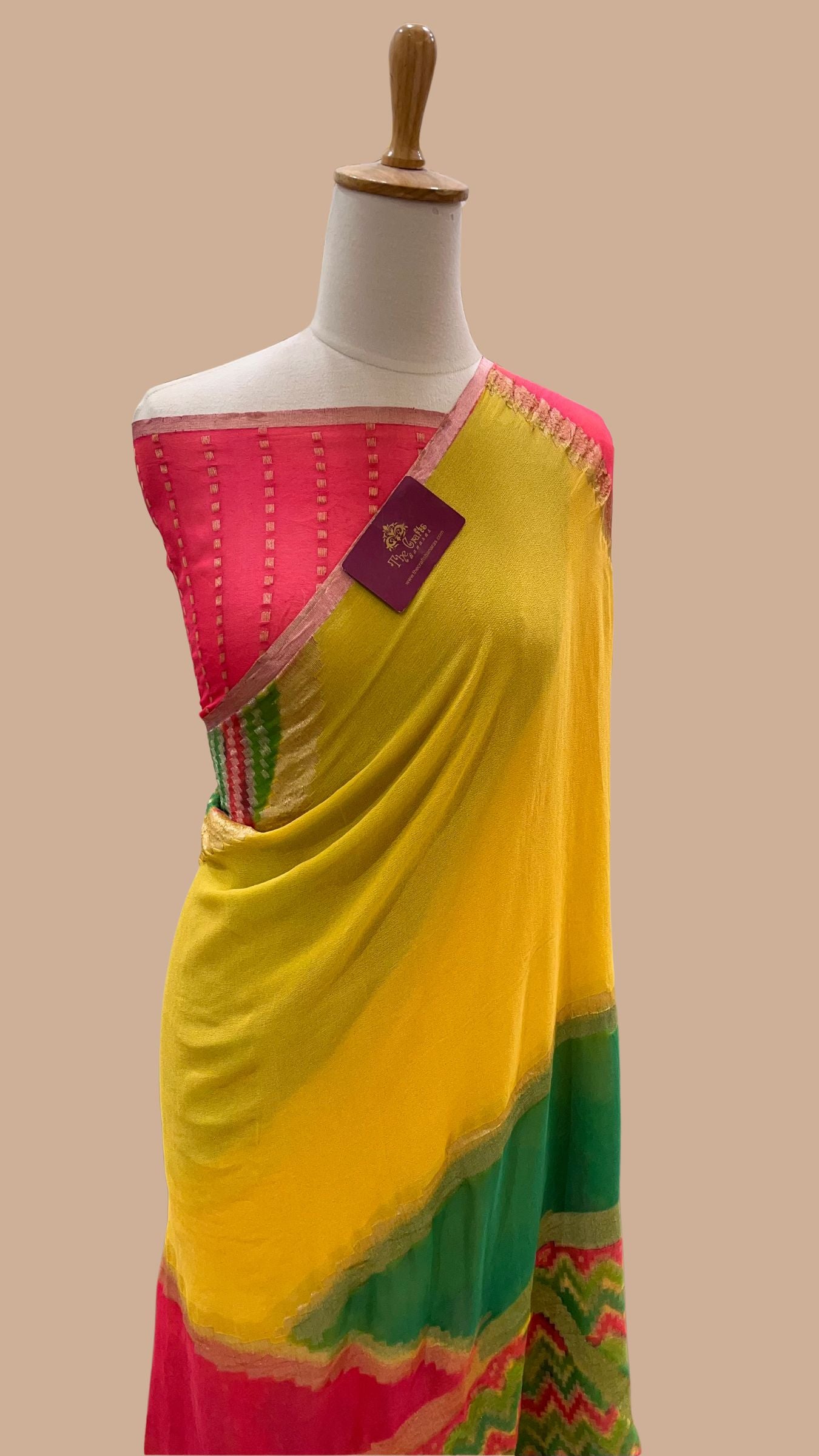 Rangkat Khaddi Georgette Handloom Banarasi Saree