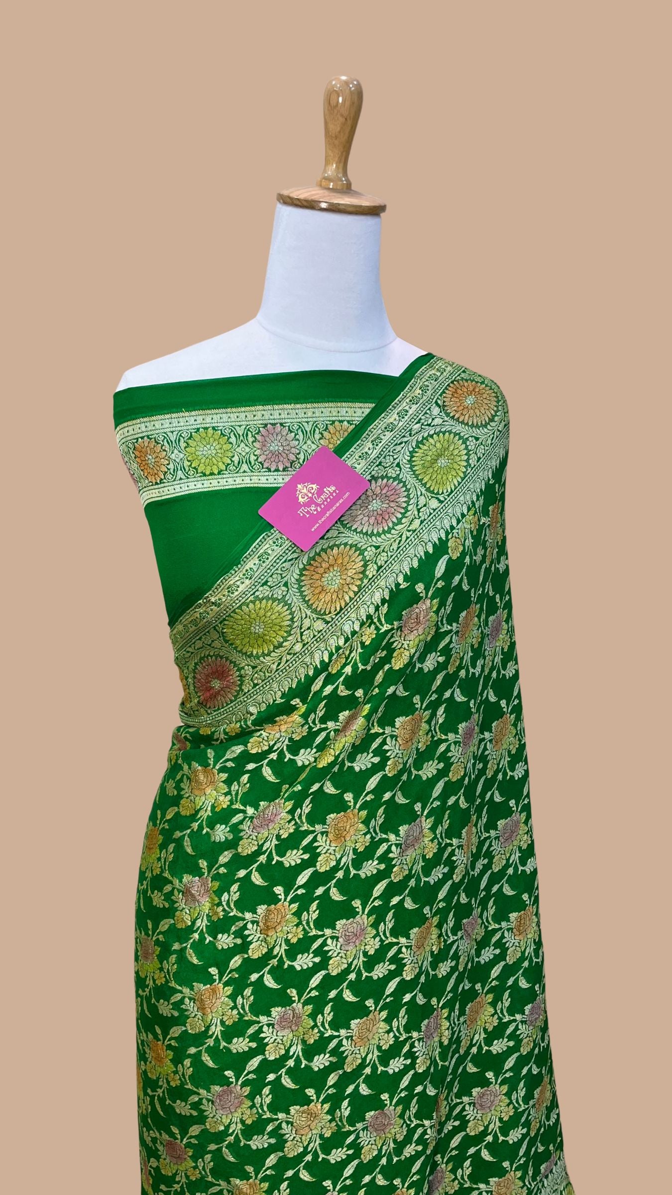 Pure Khaddi Chiffon Banarasi Saree