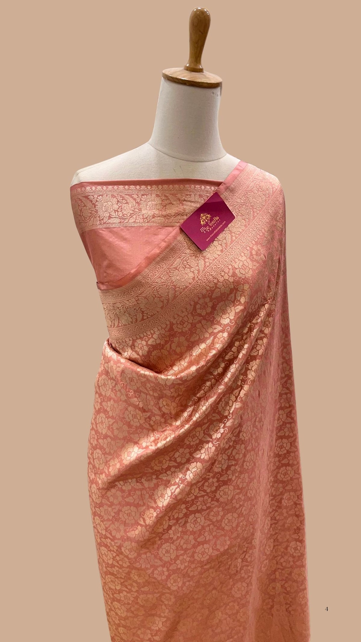 Pure Katan Silk Handloom Banarasi Saree - Jaal work