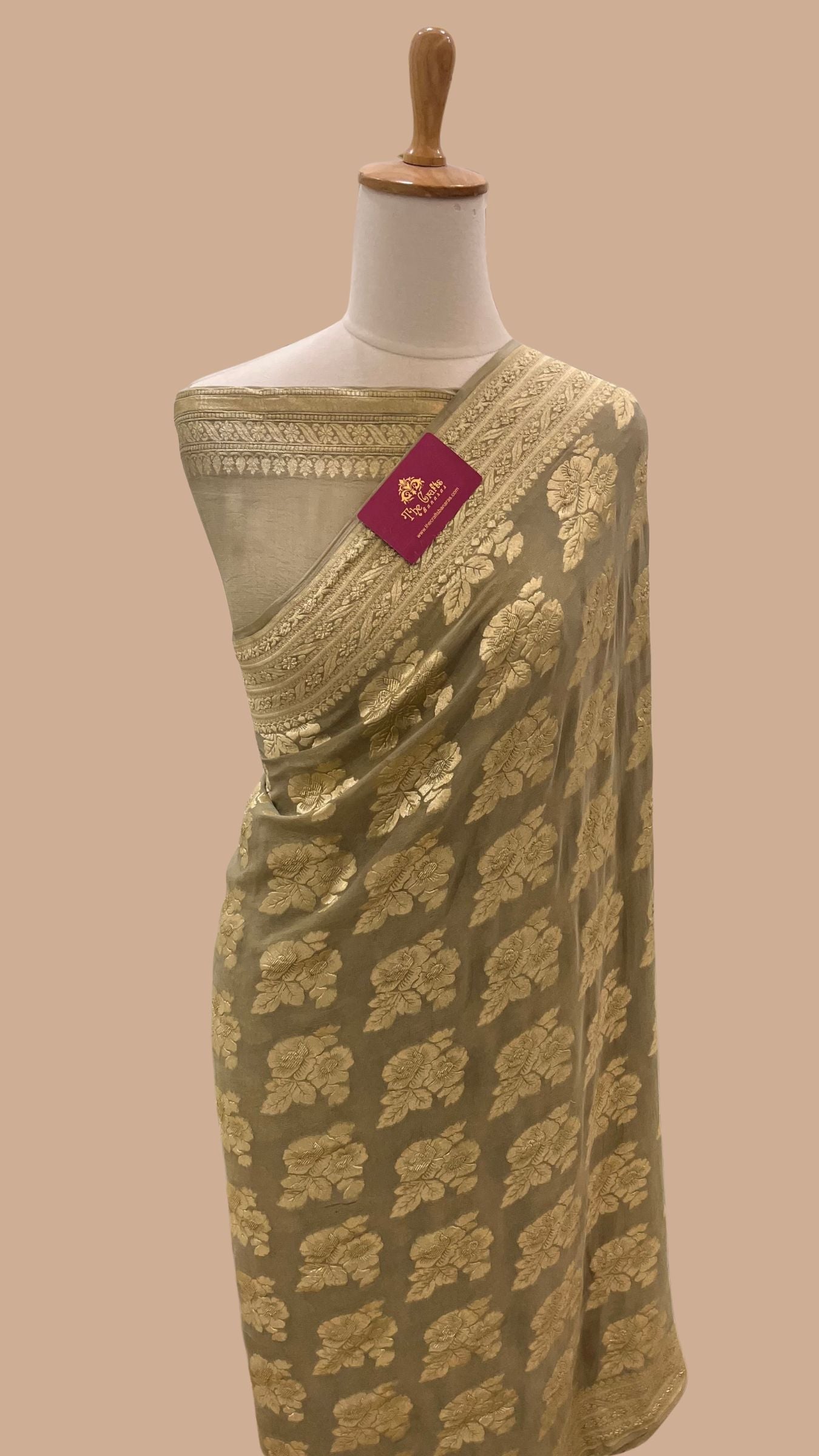 Khaddi Georgette Banarasi Saree - Water Zari