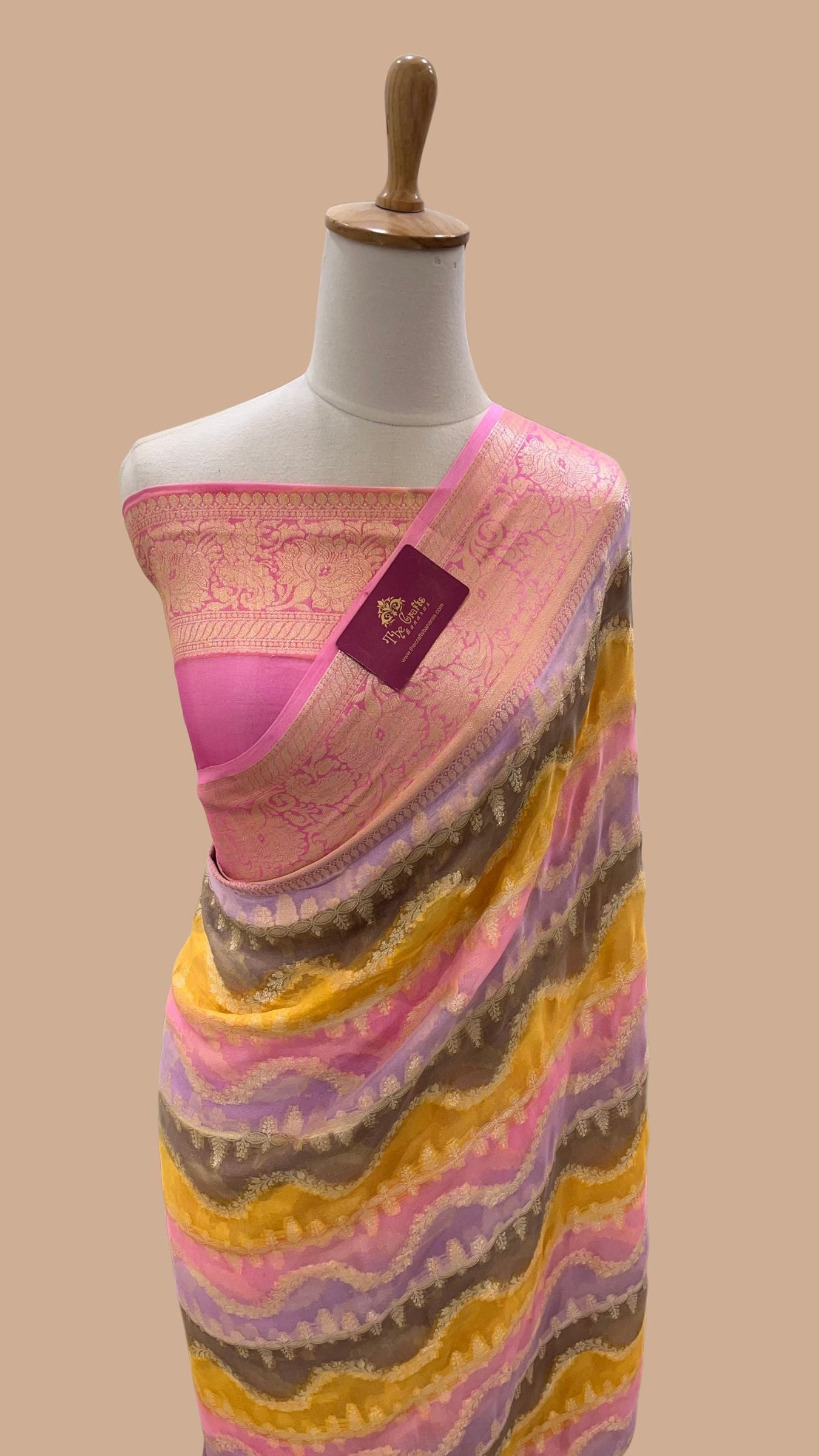 Pure Khaddi Chiffon Banarasi Saree