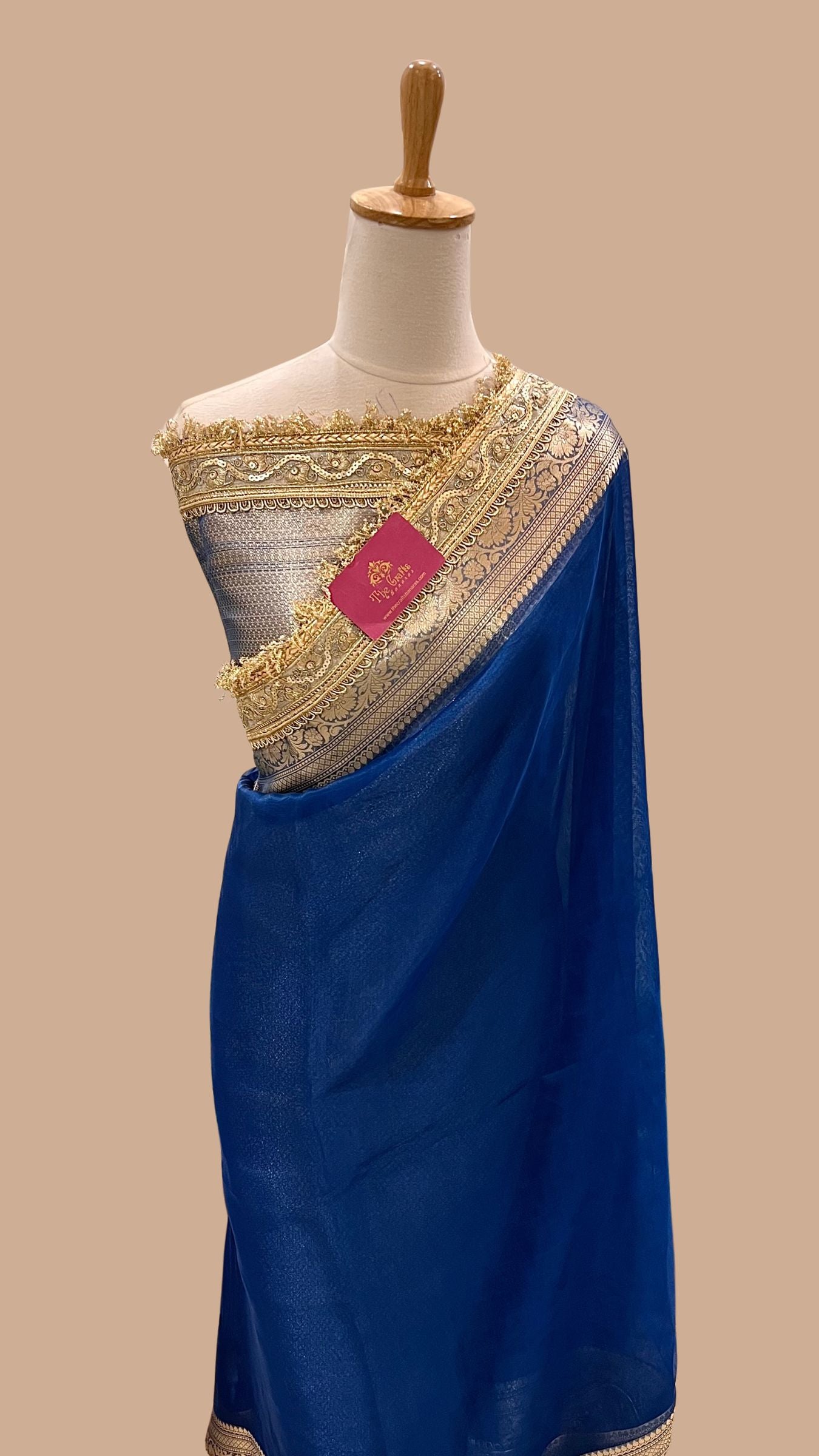 Pure Tissue Silk Handloom Banarasi Saree - with Lace Border