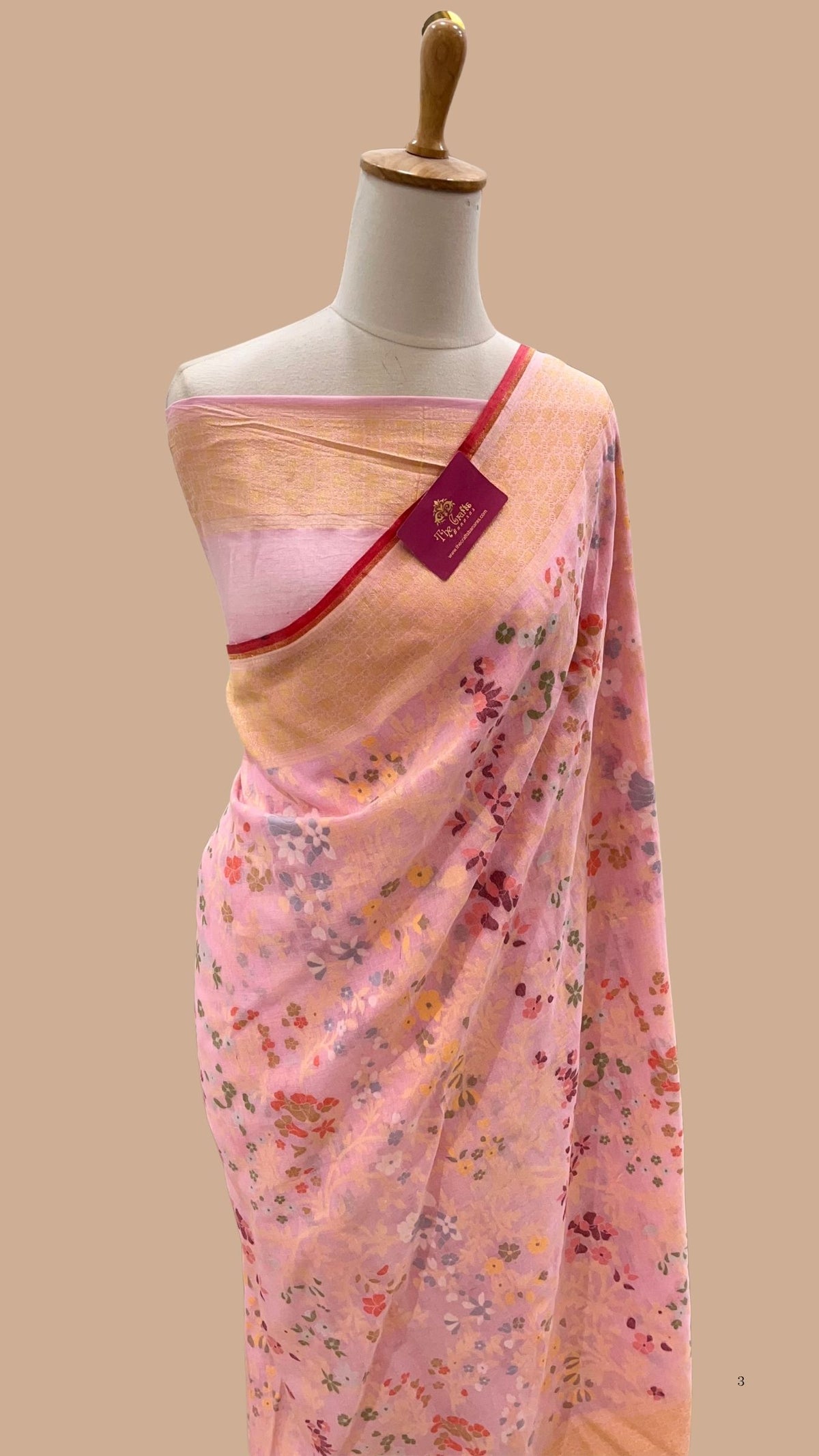 Pure Ektara Cotton Jamdani Banarasi Saree - Tilfi