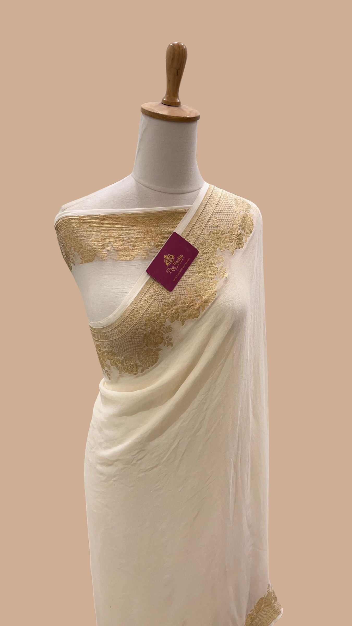 Khaddi Georgette Handloom Banarasi Saree