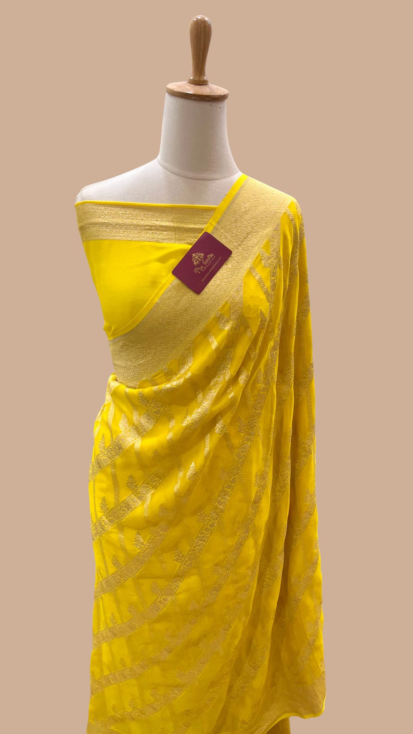 Khaddi Georgette Banarasi Saree - Water Zari