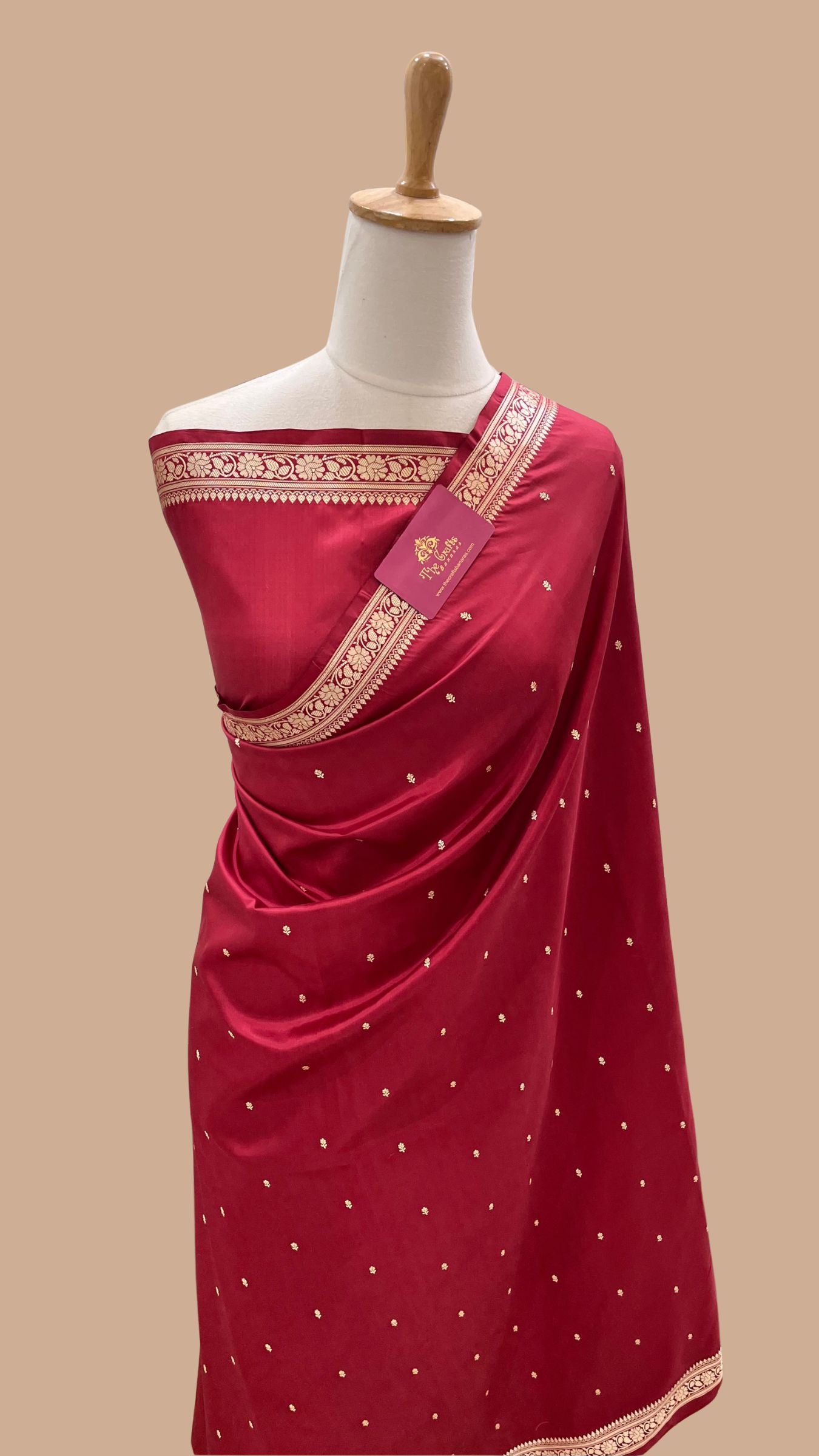 Pure Katan Silk Handloom Banarasi Saree - Resham Chunri Buti