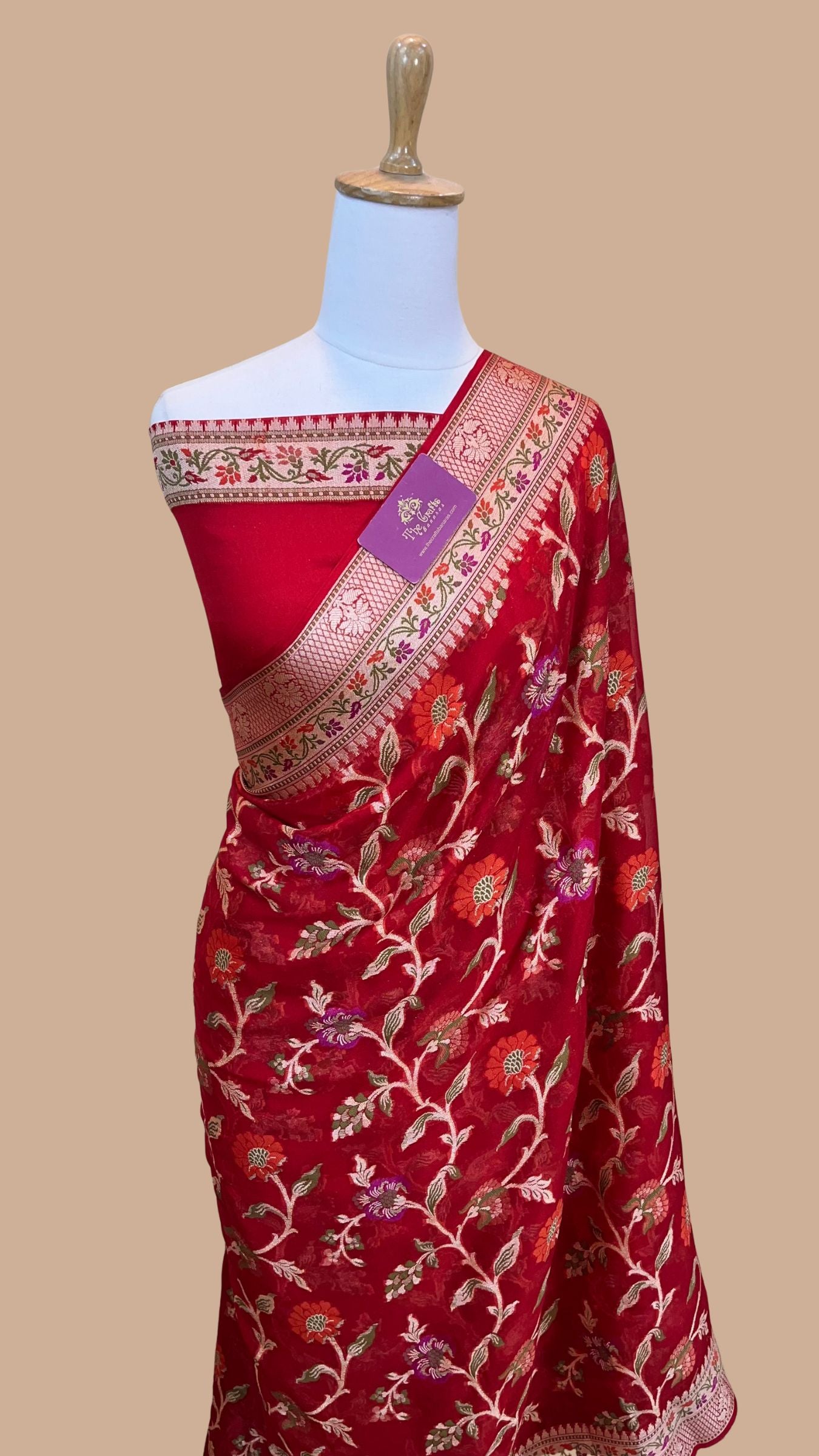 Pure Khaddi Chiffon Banarasi Saree