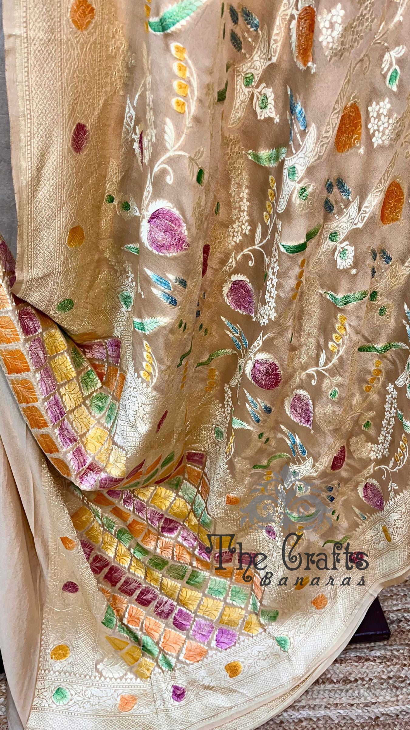 Khaddi Georgette Handloom Banarasi Saree