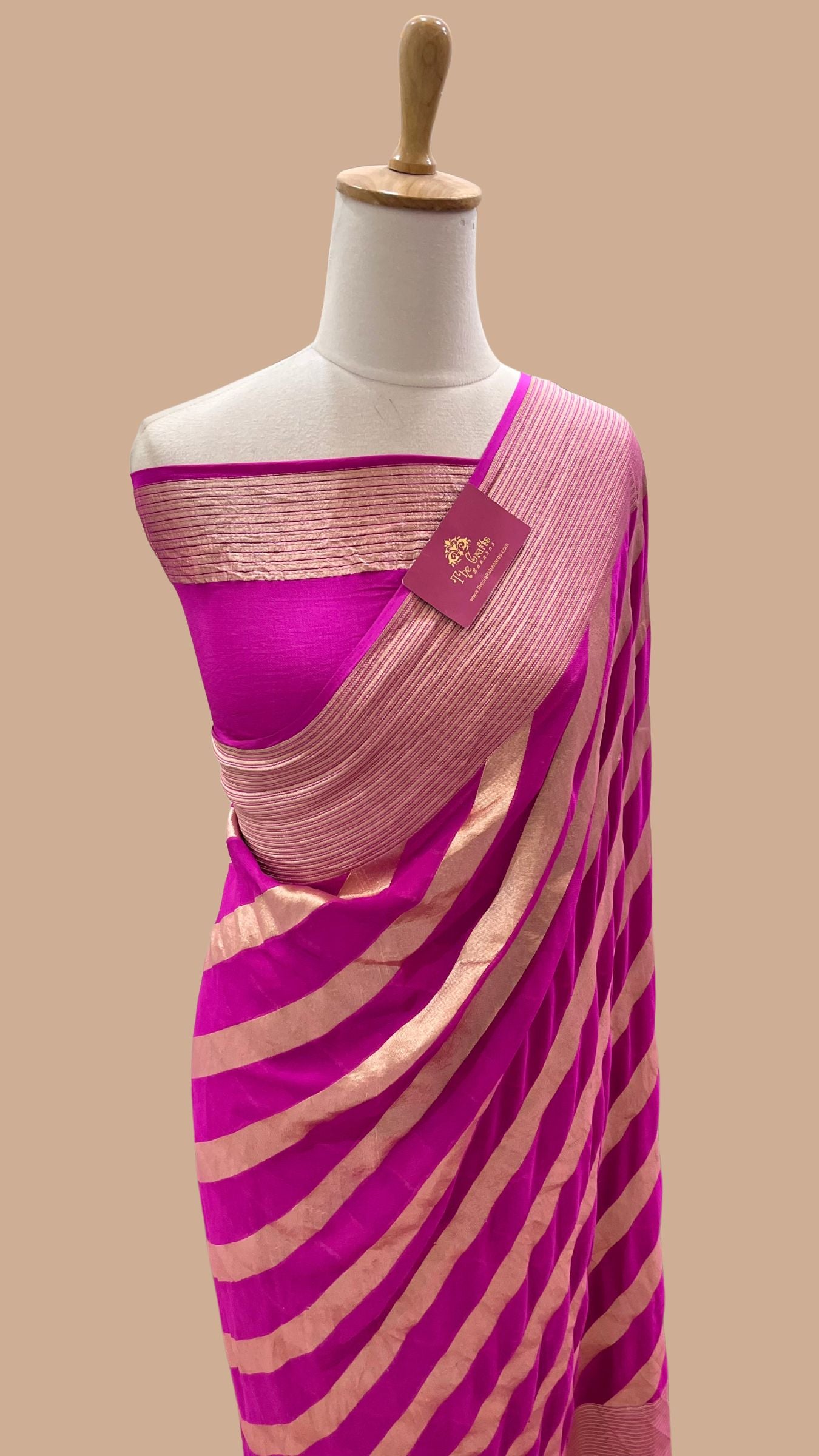Khaddi Georgette Handloom Banarasi Saree