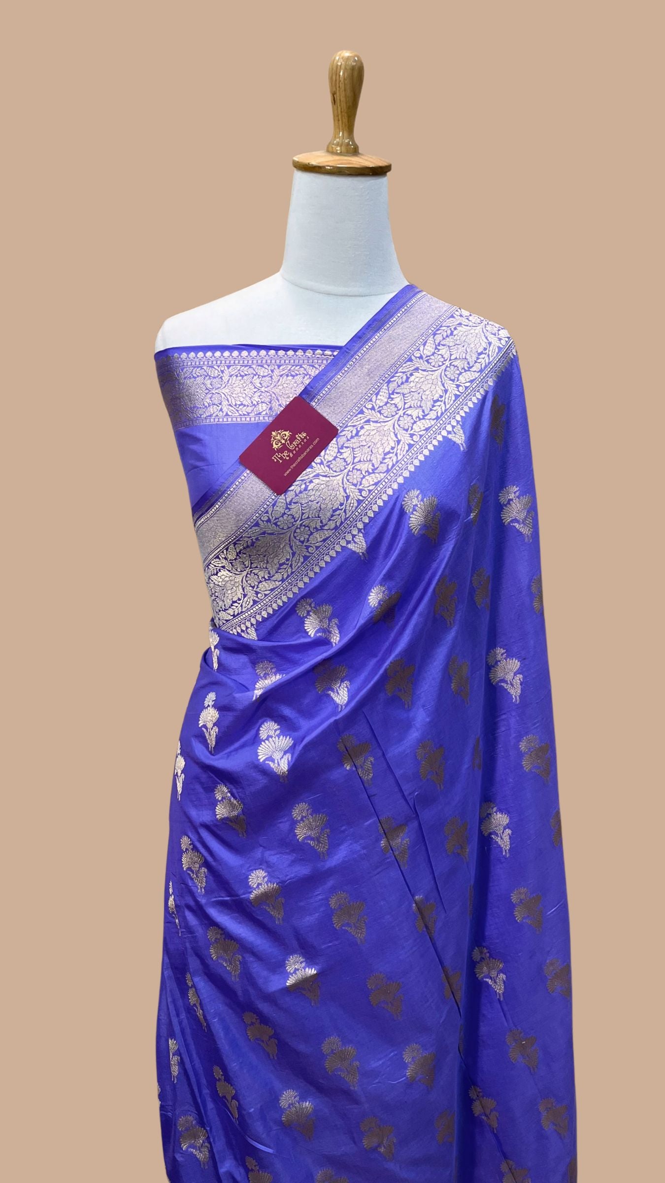 Pure Katan Silk Handloom Banarasi Saree - Jaal work