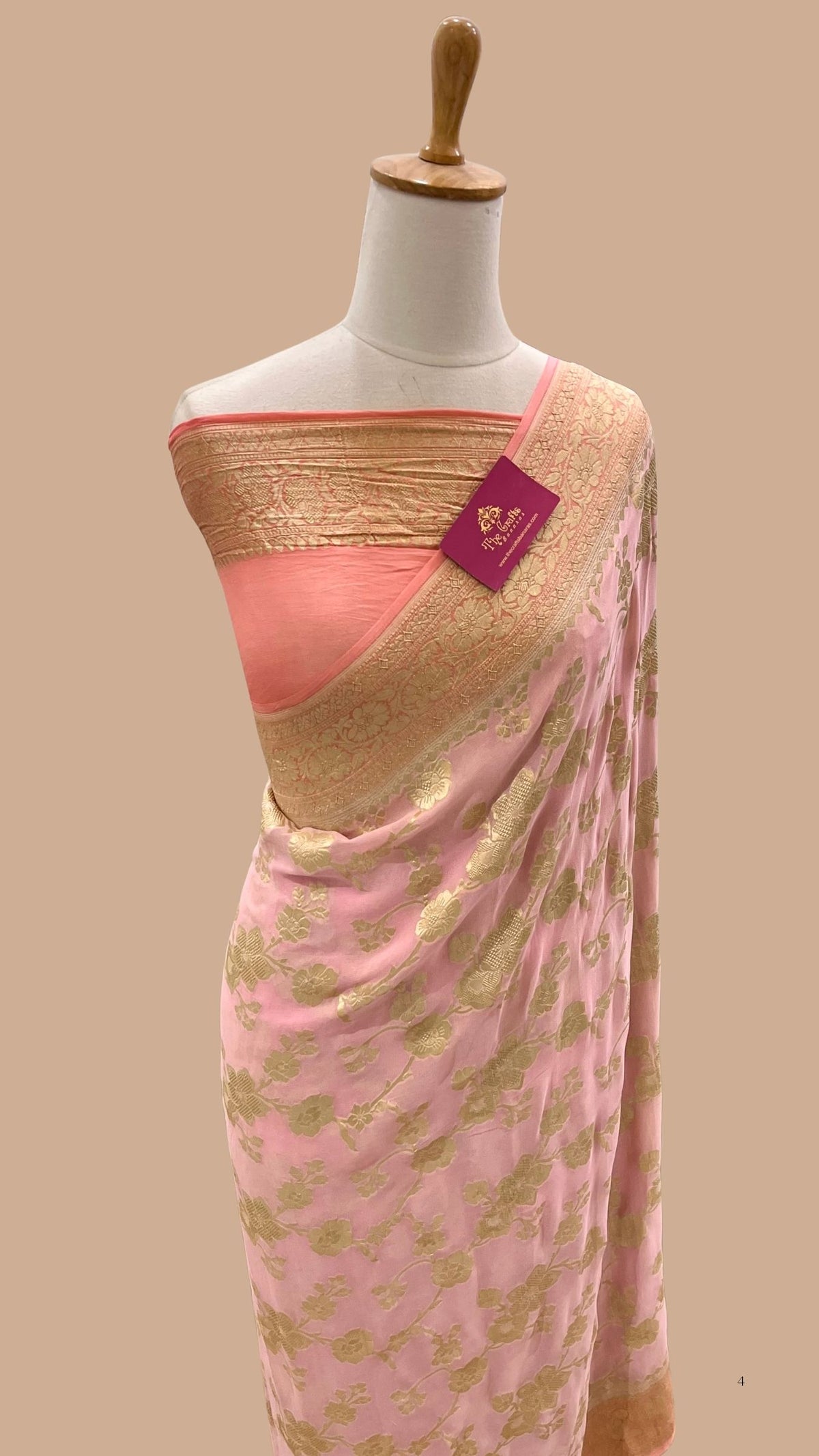 Khaddi Georgette Handloom Banarasi Saree